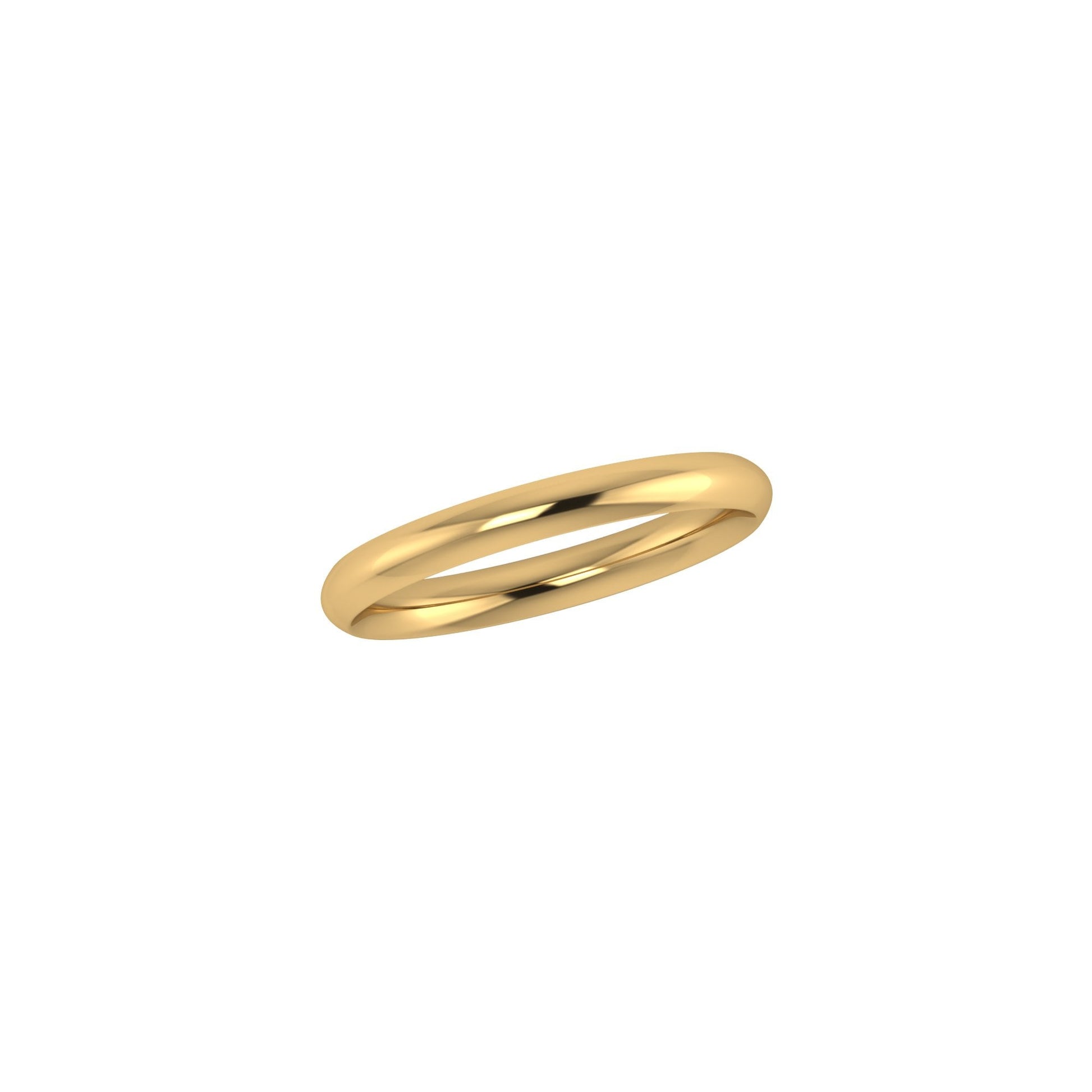 2.5mm 18ct Yellow Gold Traditional Court Wedding Ring