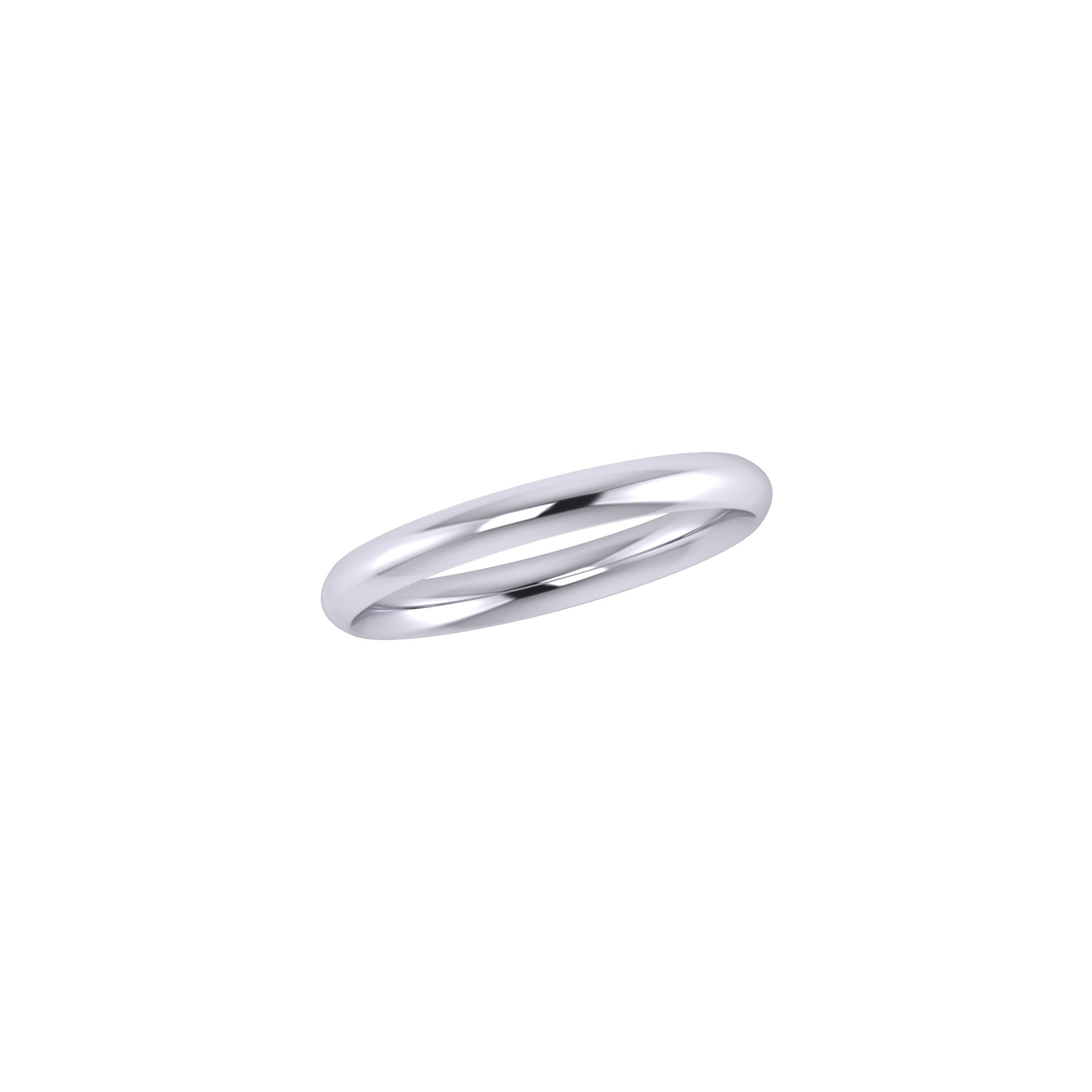 2.5mm 18ct White Gold Traditional Court Wedding Ring