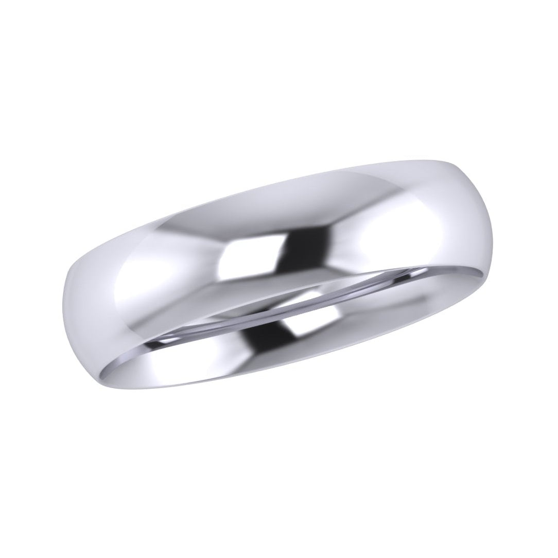 5mm Platinum Traditional Court Wedding Ring