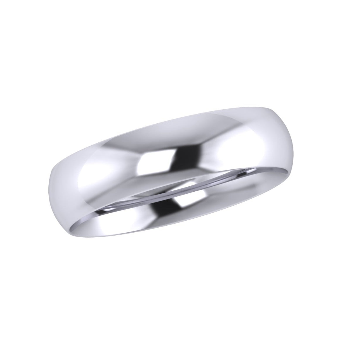 5mm 18ct White Gold Traditional Court Wedding Ring