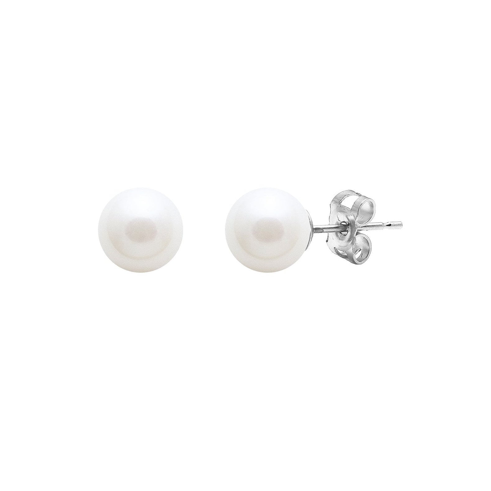 Silver Cultured Freshwater Pearl Stud Earrings 5-5.5mm