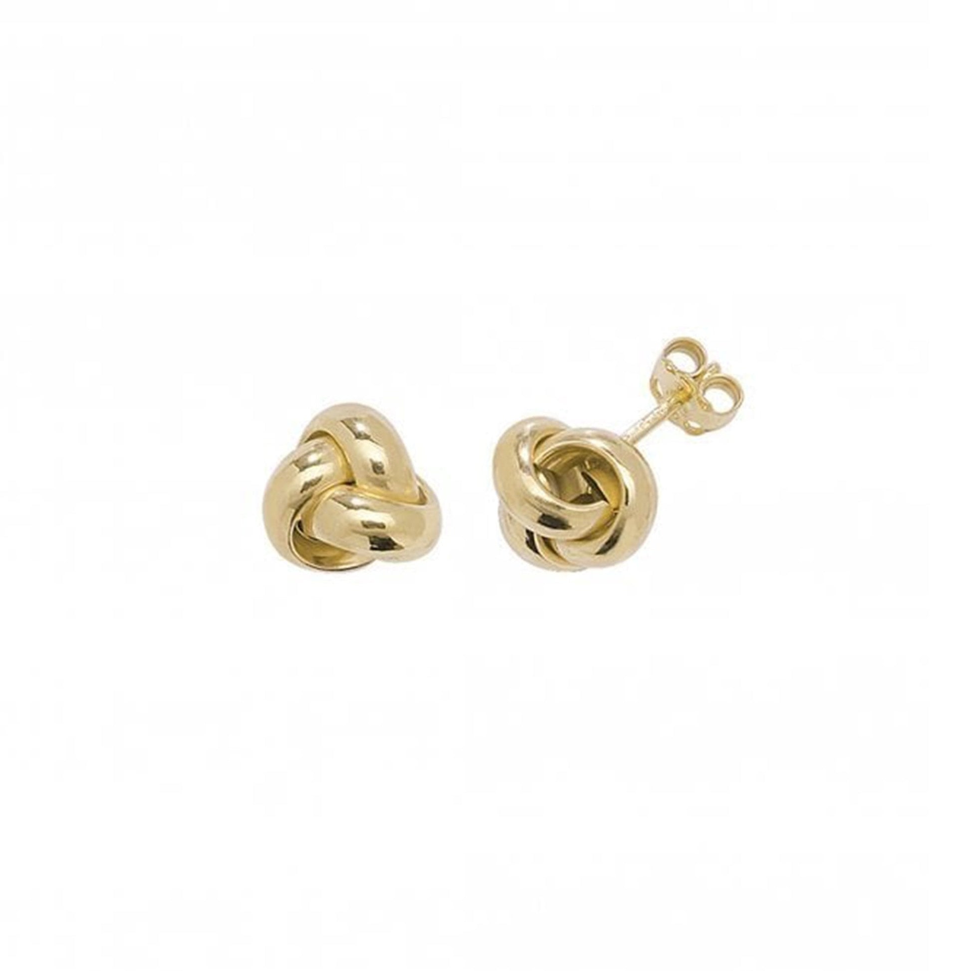 9ct Yellow Gold 3 Band Knot Stud Earrings