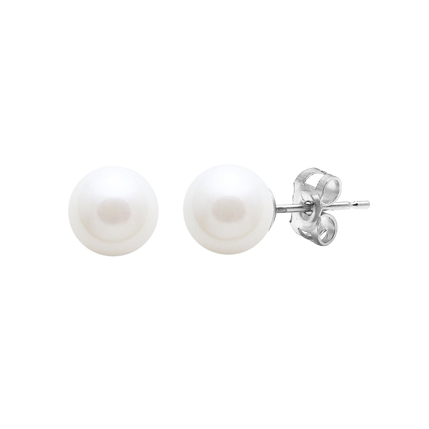 Silver Cultured Freshwater Pearl Stud Earrings 6-6.5mm