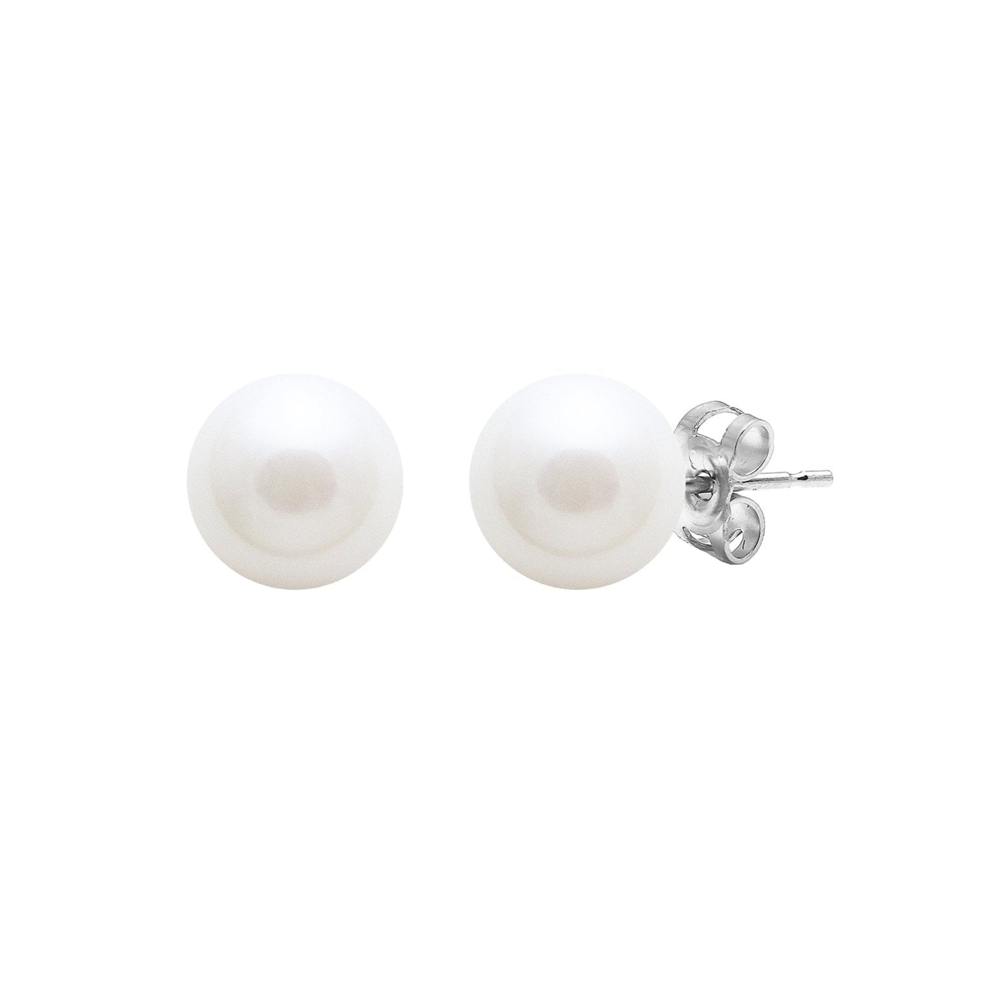 Silver Cultured Freshwater Pearl Stud Earrings 7-7.5mm