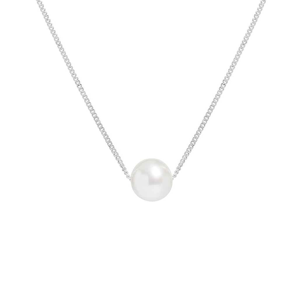 Silver Cultured Freshwater Pearl Slider Necklace