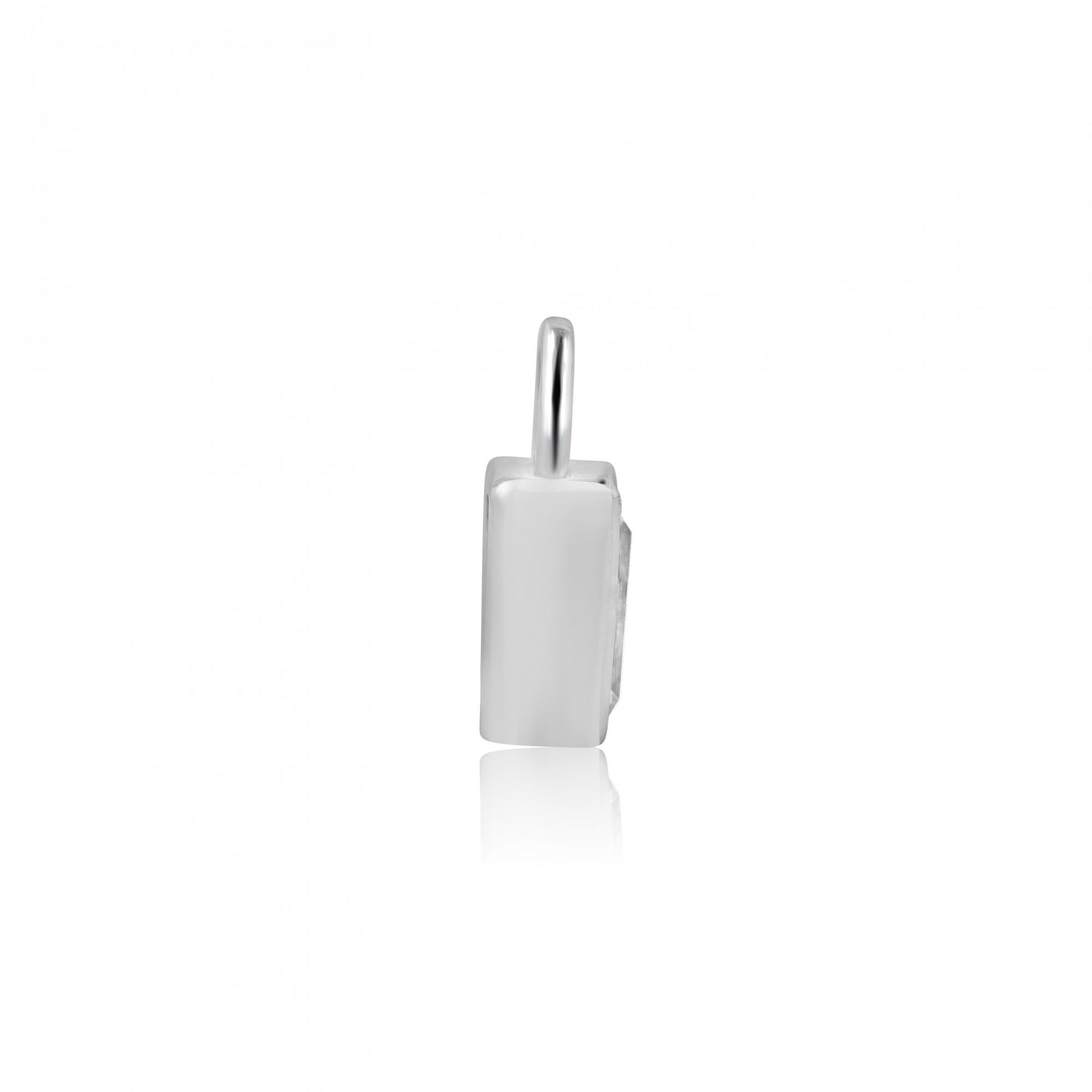 Sterling Silver Baguette Cubic Zirconia Charm (For Hoop Earrings Sold Separately)