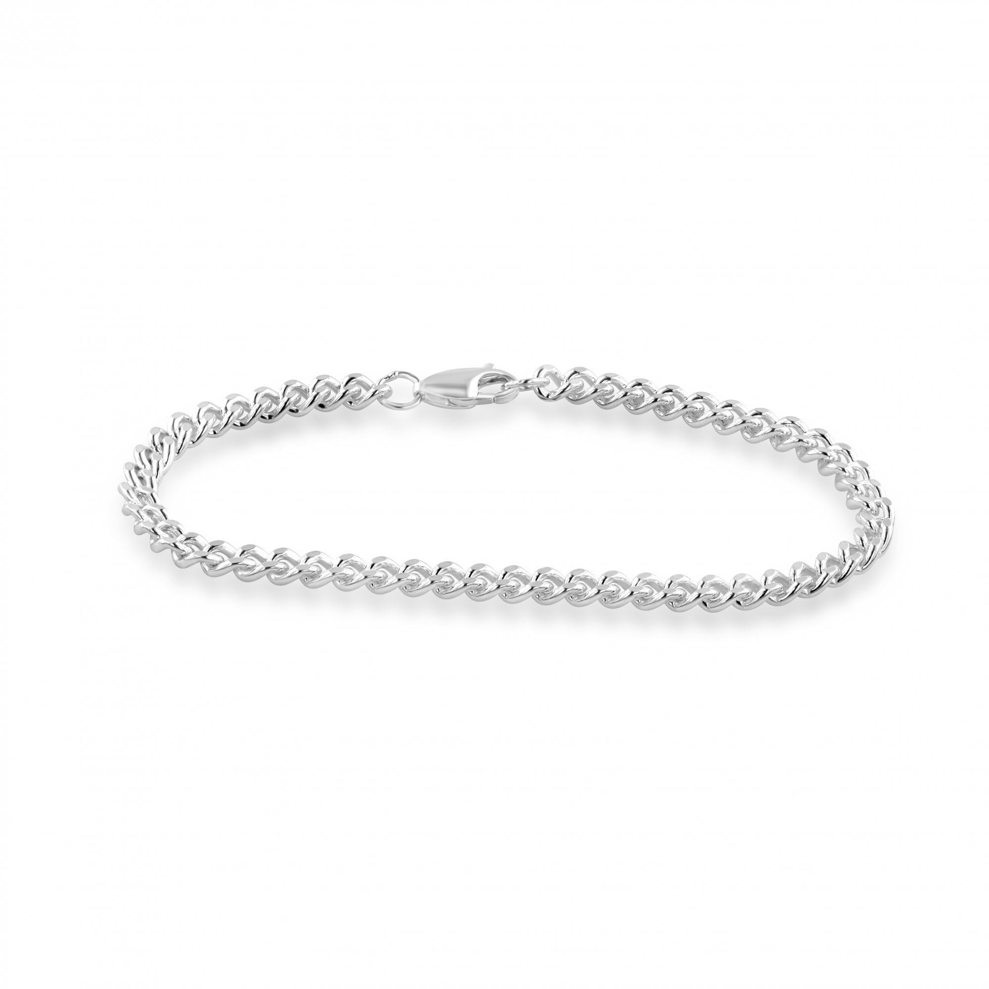 Men's Sterling Silver Filed Curb bracelet 8.5" Long