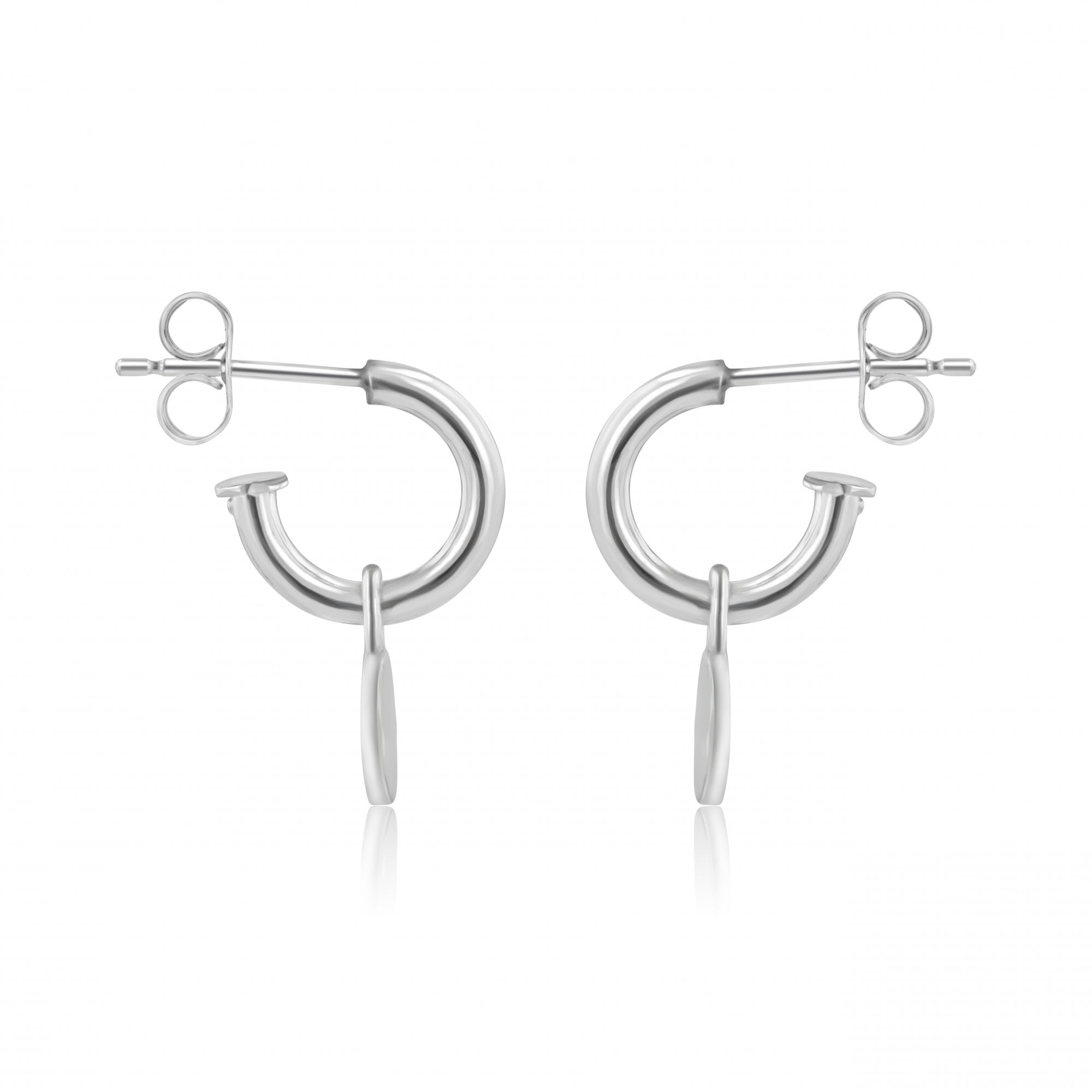 Sterling Silver Round Disc Charms (For Hoop Earrings Sold Separately)