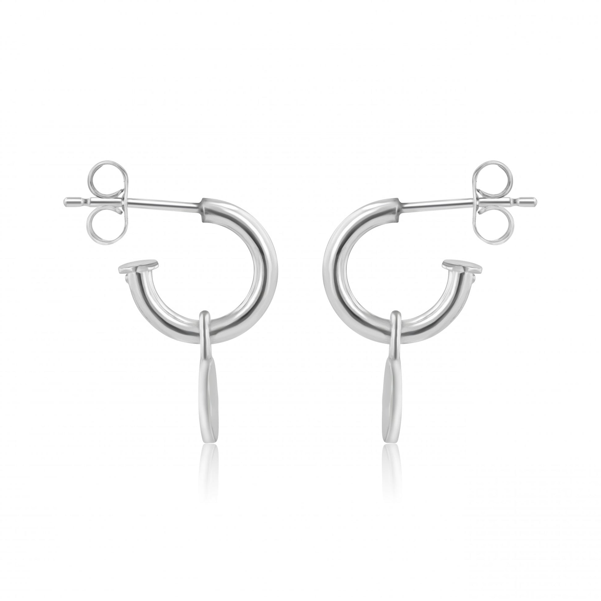 Sterling Silver Round Disc Charms (For Hoop Earrings Sold Separately)