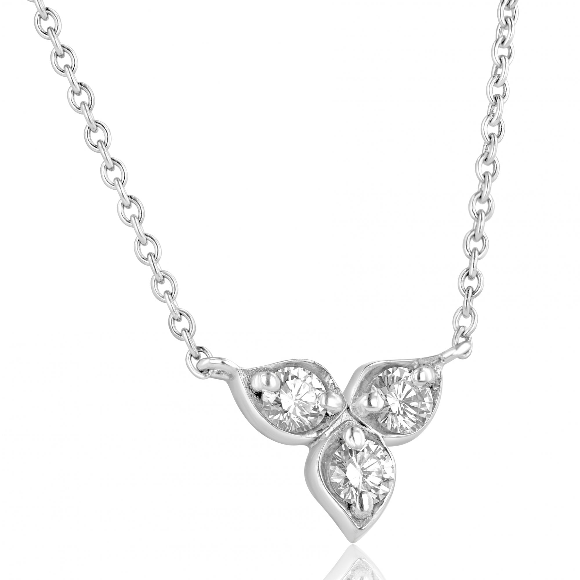 Diamond Trefoil Pendant Necklace