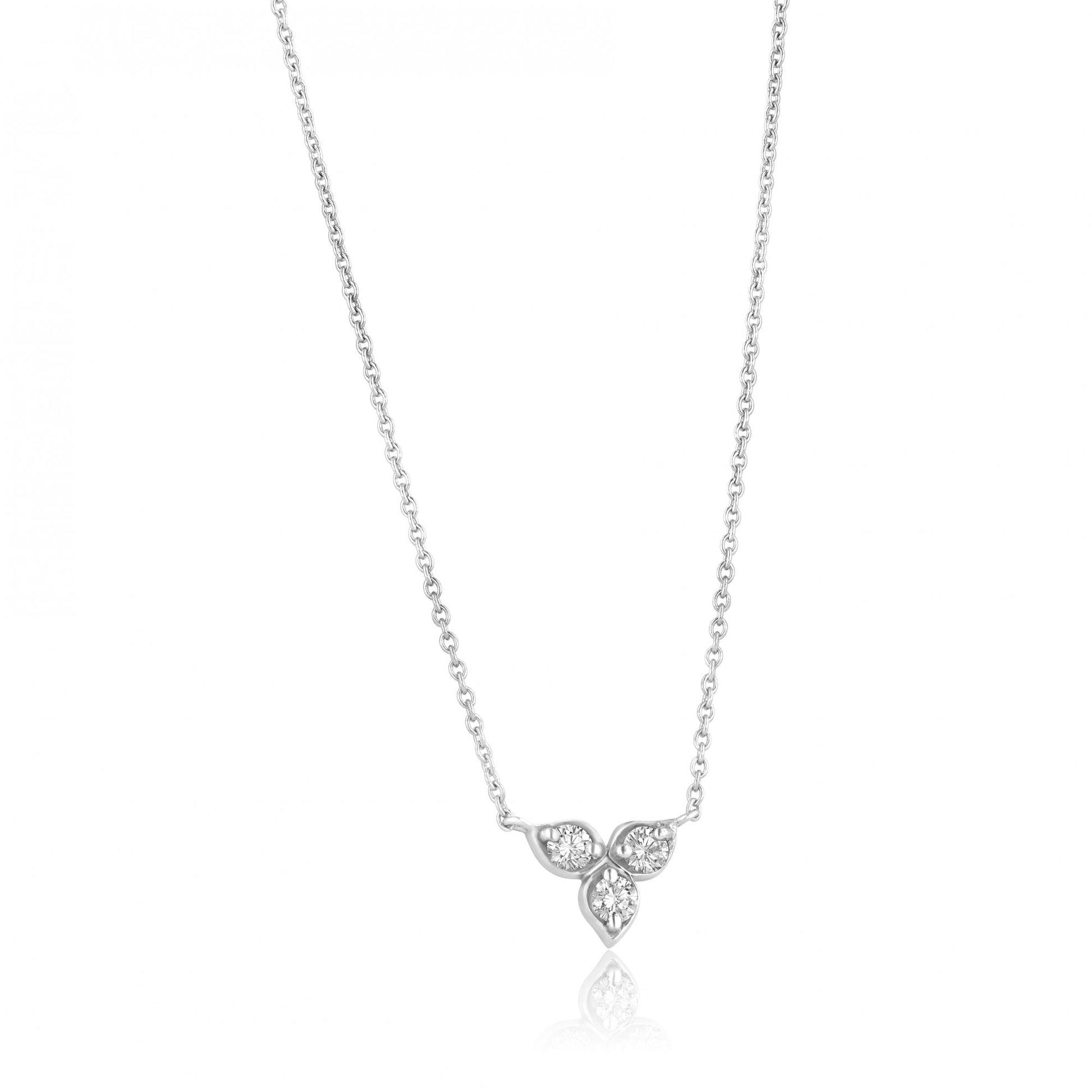 Diamond Trefoil Pendant Necklace