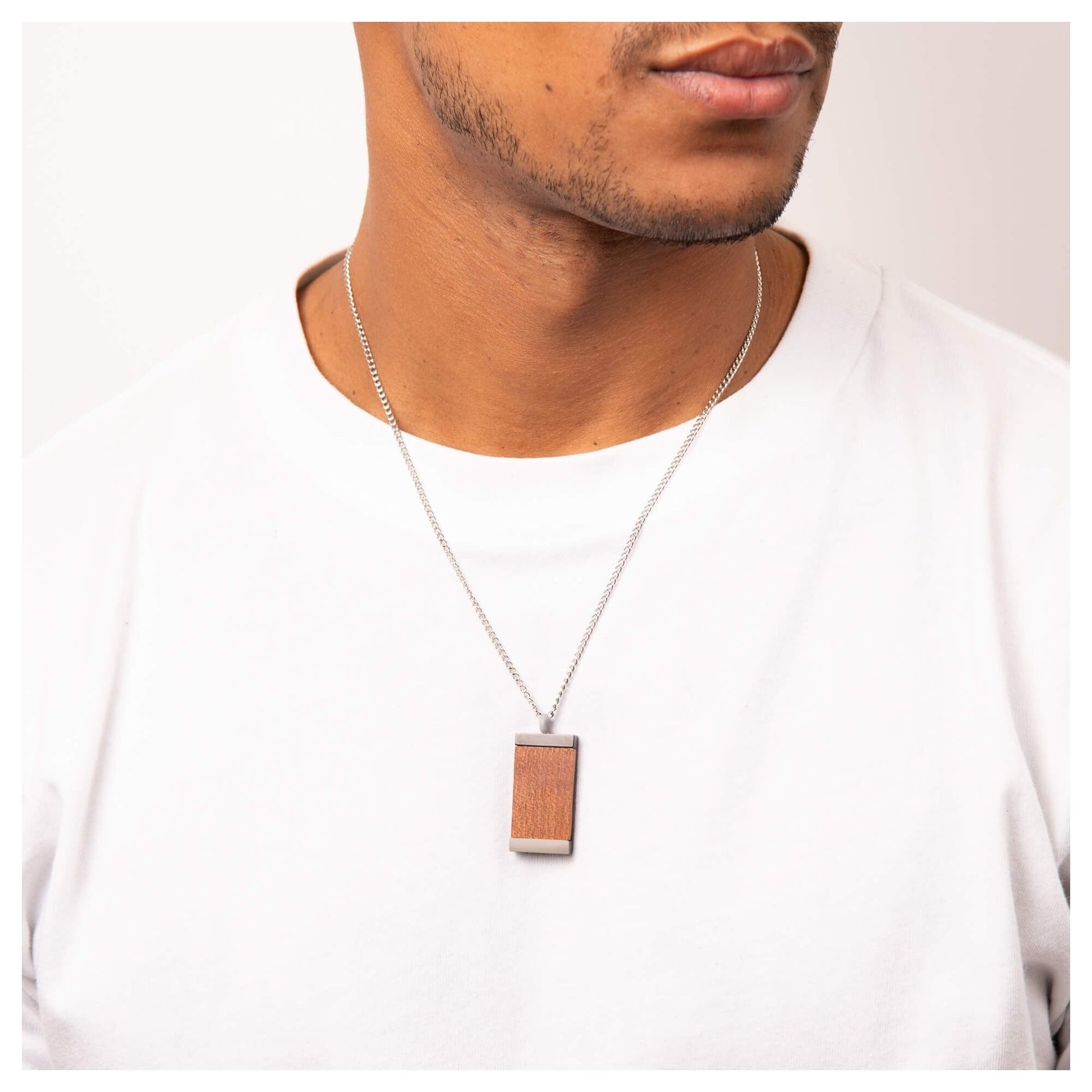 Fred Bennett Wood Dog Tag Necklace