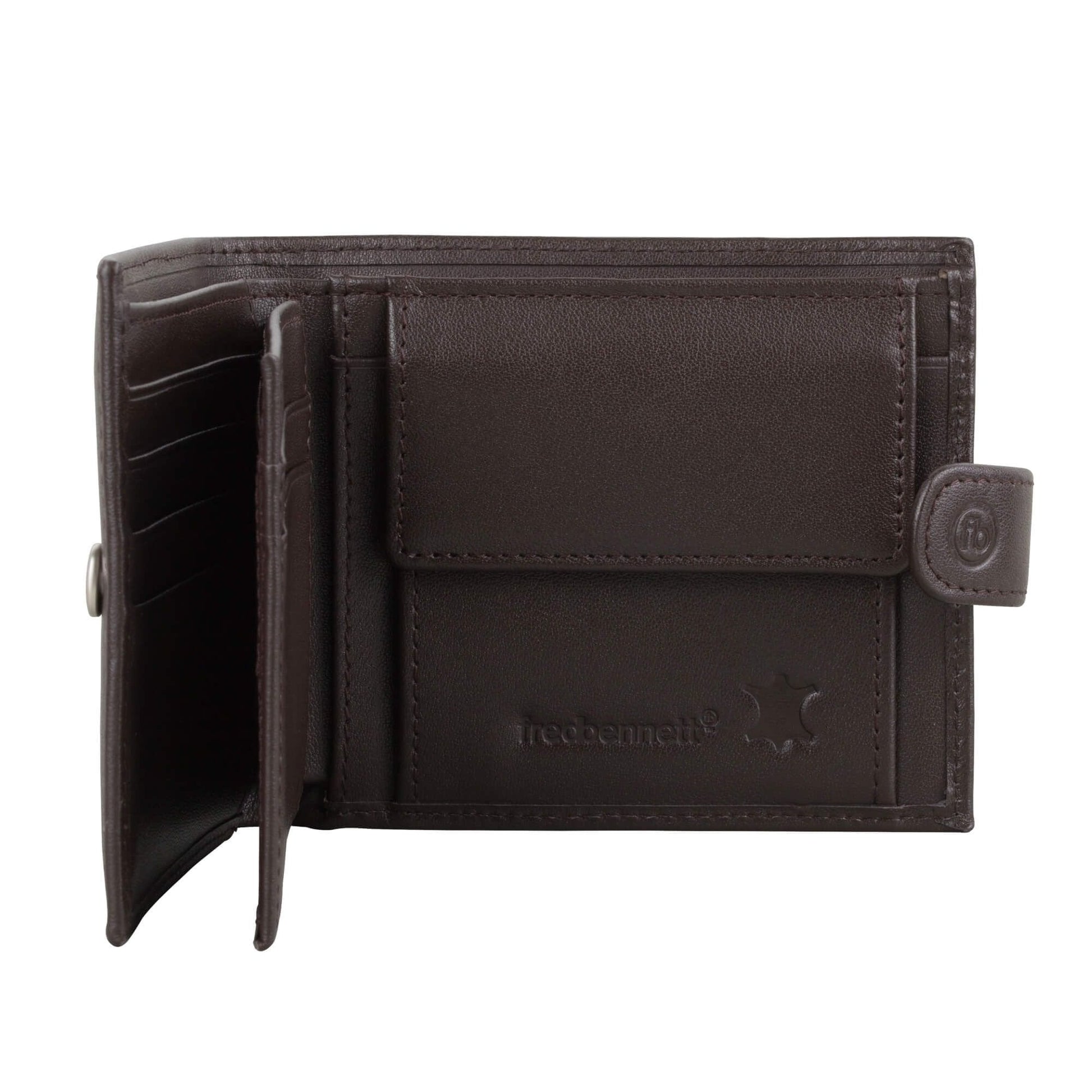 Fred Bennett Brown Leather Wallet with Coin Purse