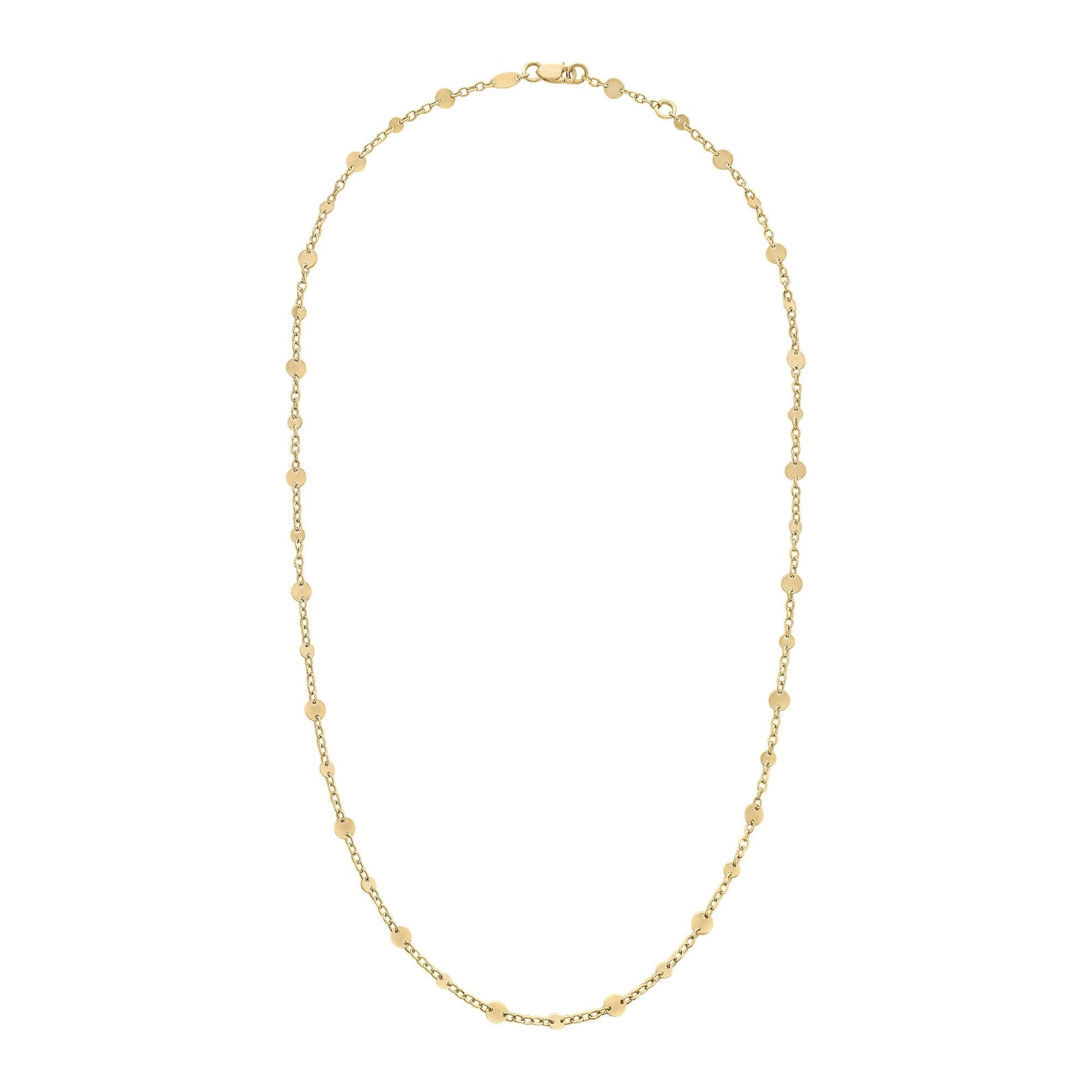 Discs and Chain Necklace in 9ct Gold