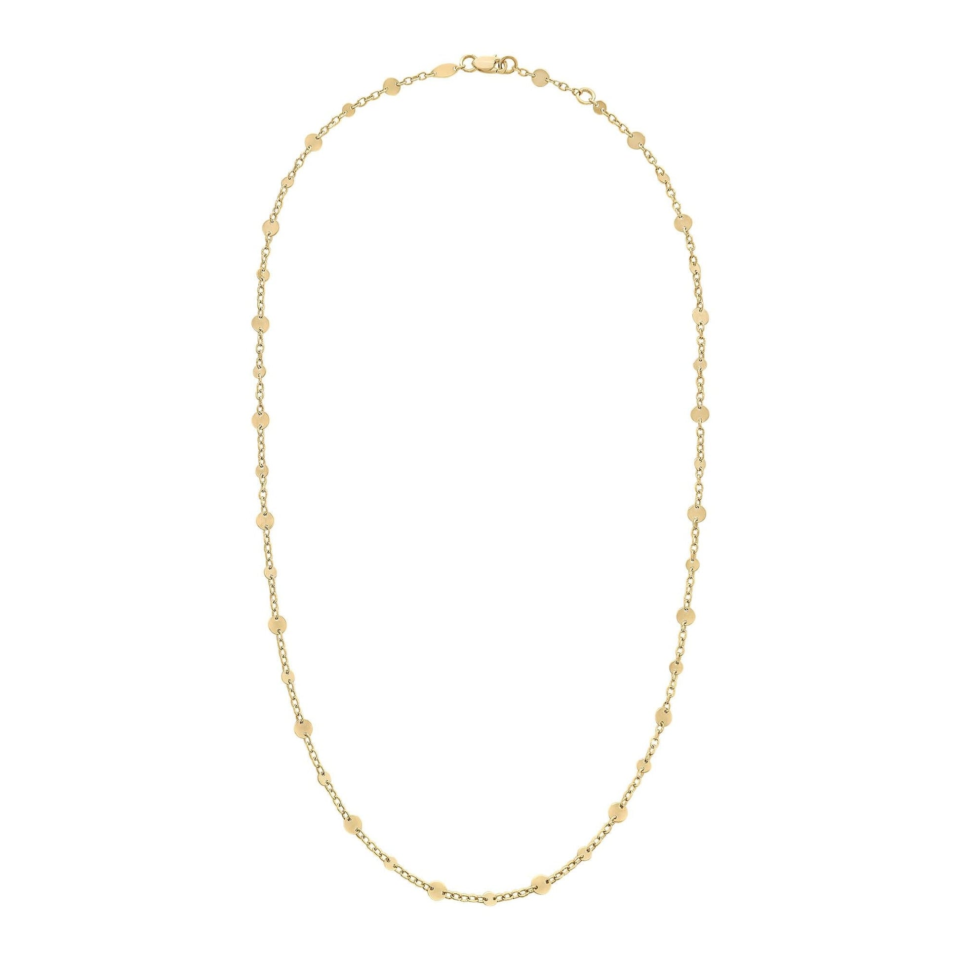 Discs and Chain Necklace in 9ct Gold