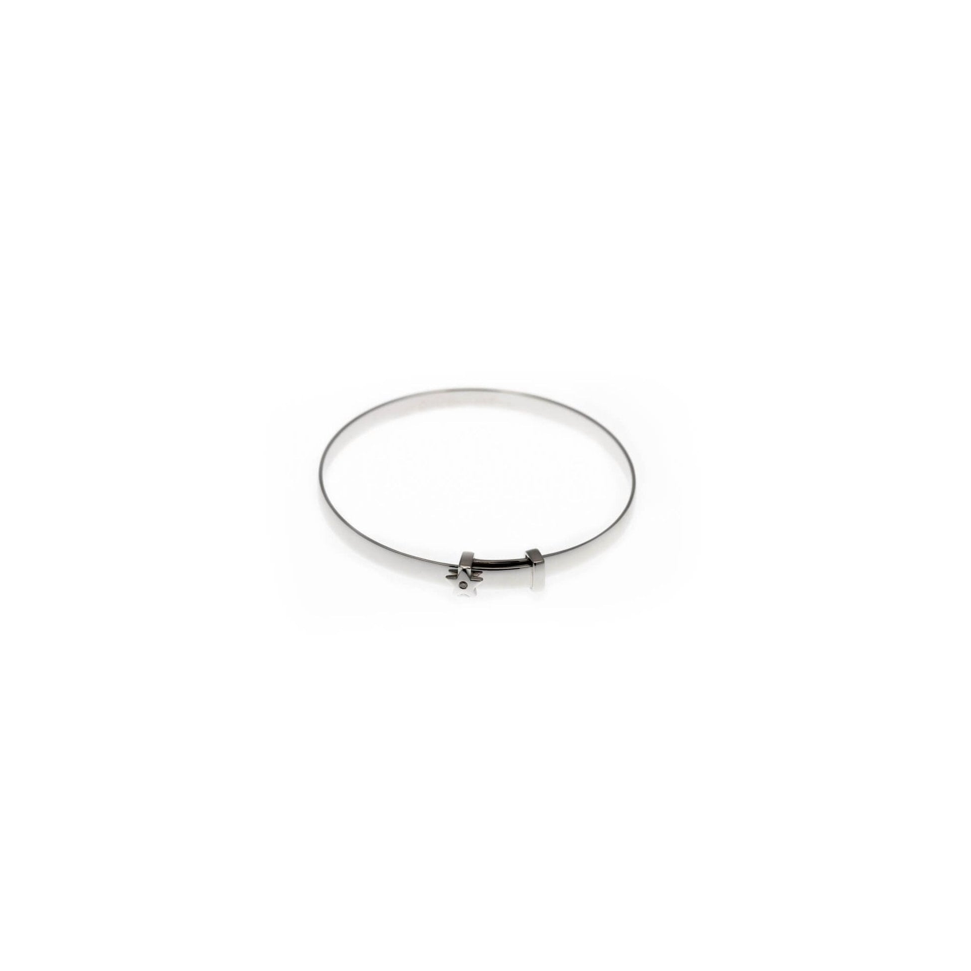 Silver Star Expanding Bangle with Diamond