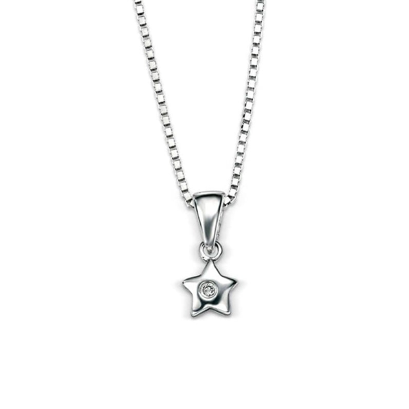 Silver Star Pendant with Diamond