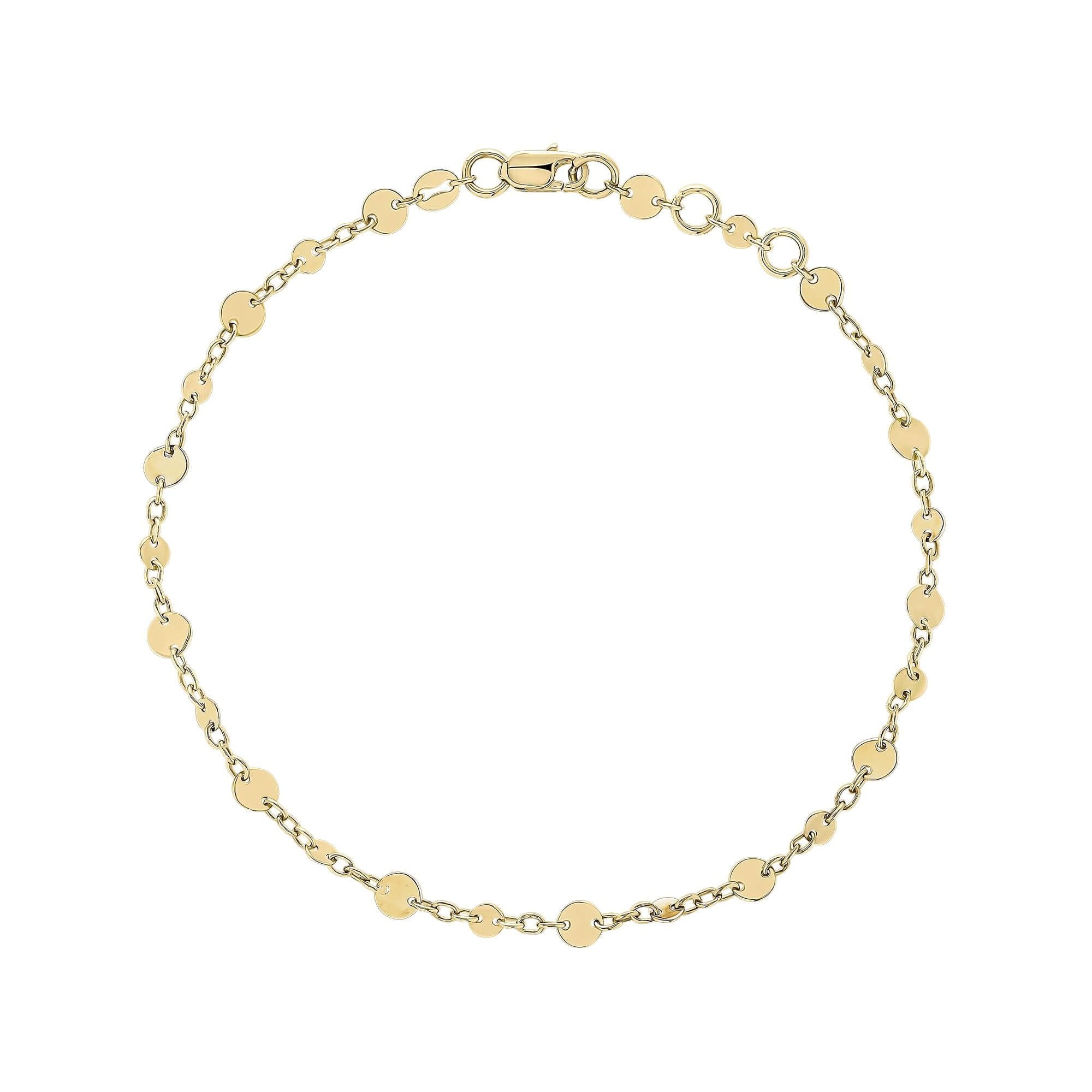 Discs and Chain Bracelet in 9ct Gold