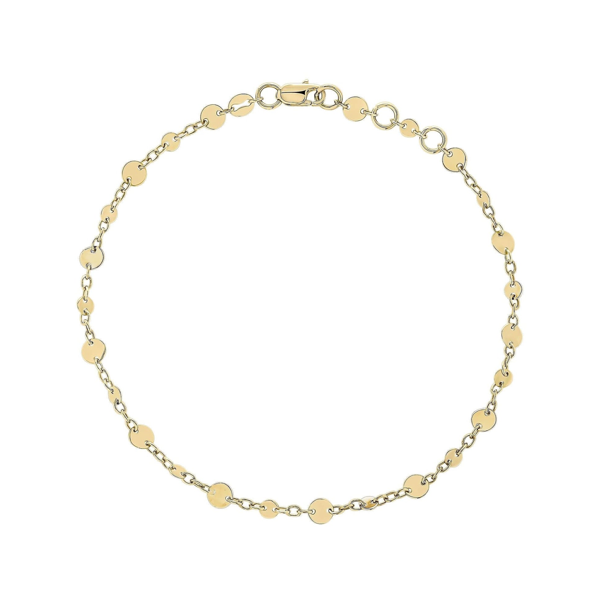Discs and Chain Bracelet in 9ct Gold