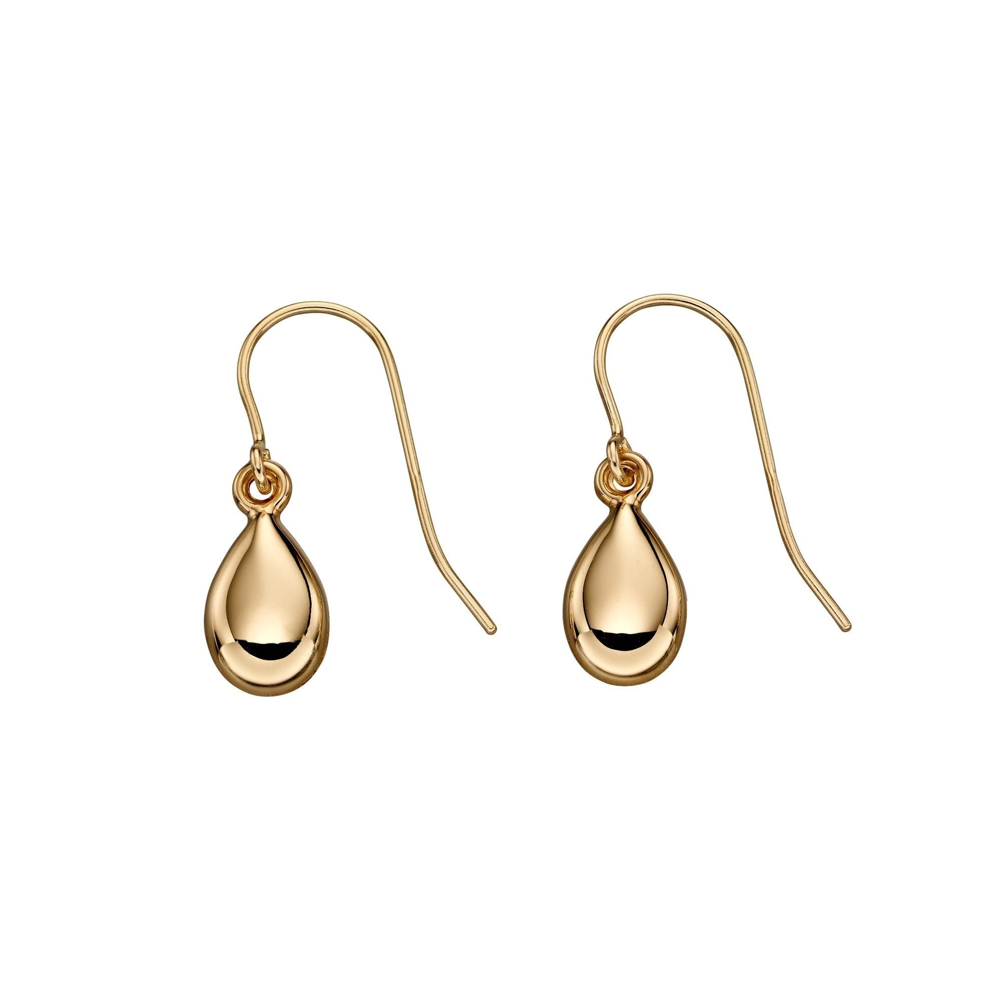 9ct Yellow Gold Hook Teardrop Earrings