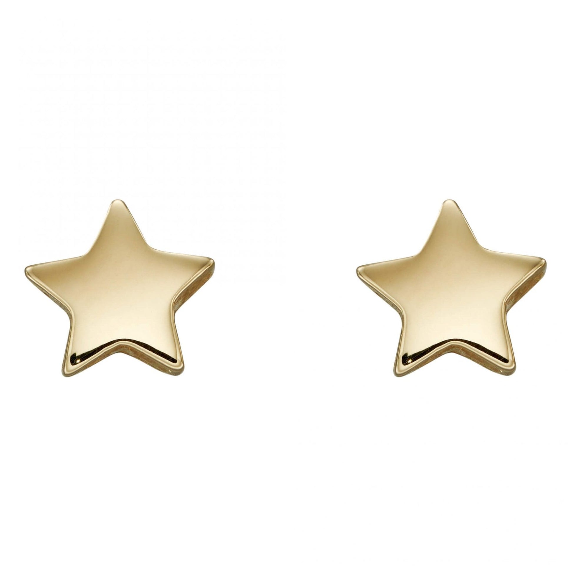 9ct Yellow Gold Simple Star Stud Earrings