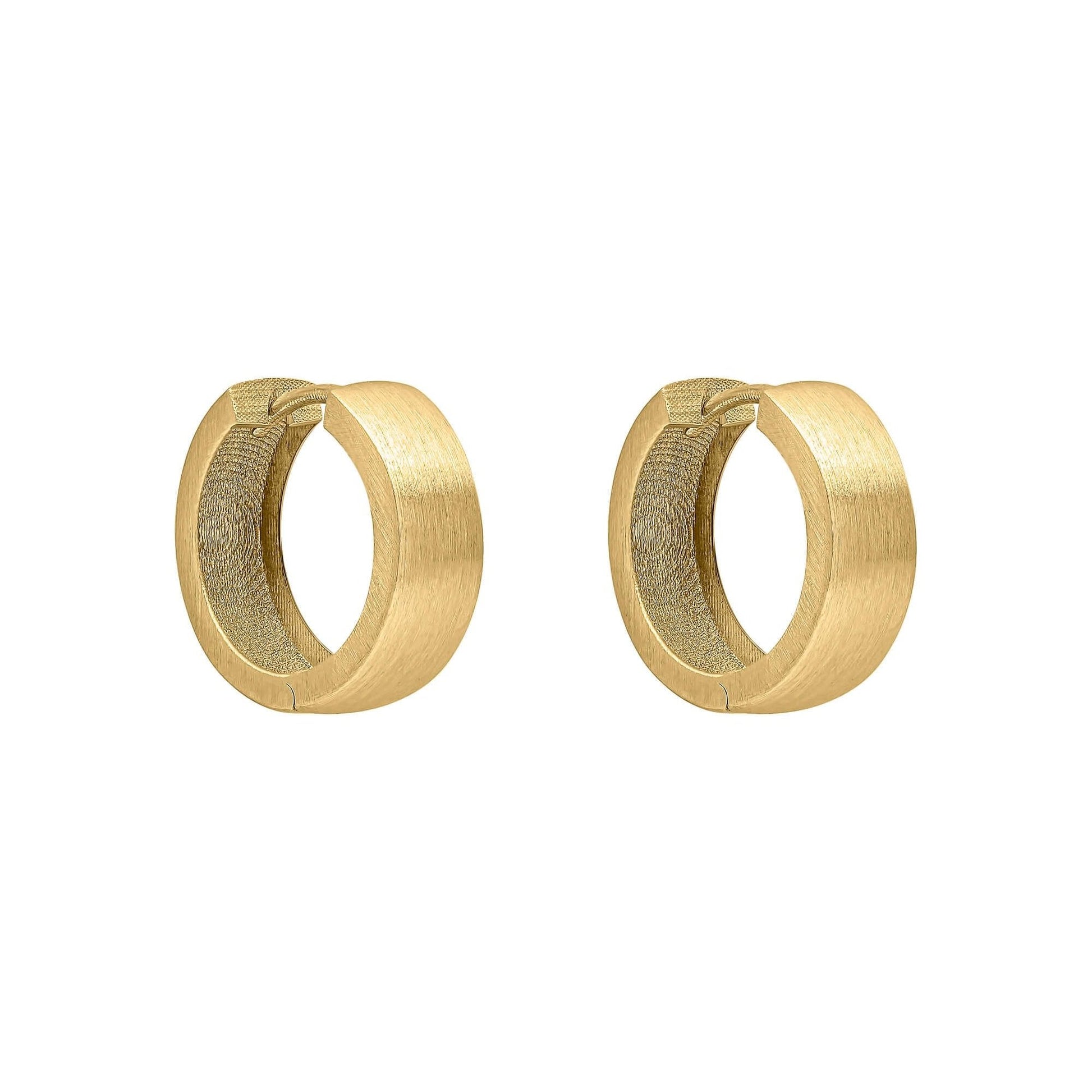 Brushed Chunky Hoop Earrings in 9ct Gold