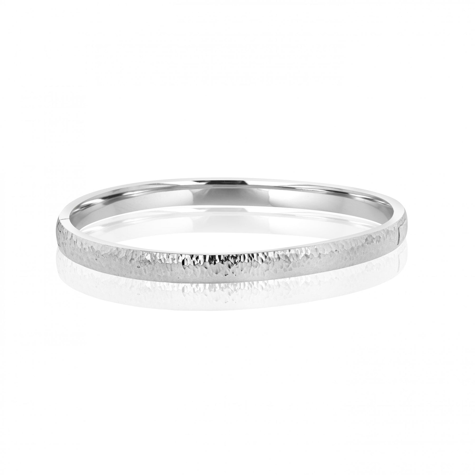 Sterling Silver Avanti Hammered Hinged Bangle