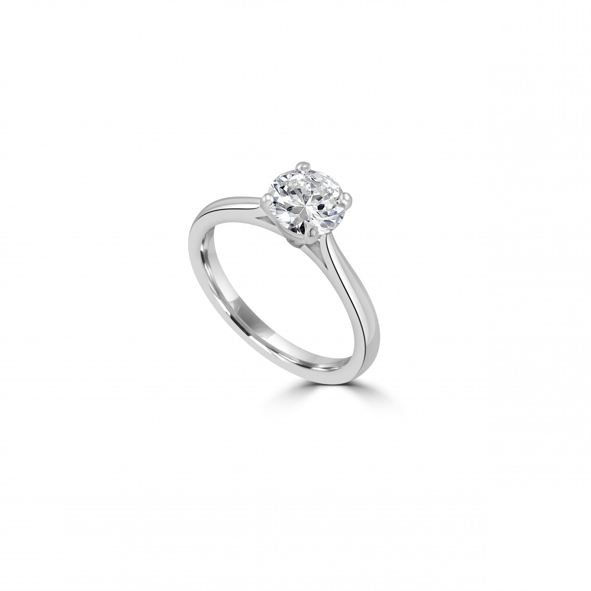 Platinum Round Brilliant Cut Diamond (Total 1.16ct) Engagement Ring