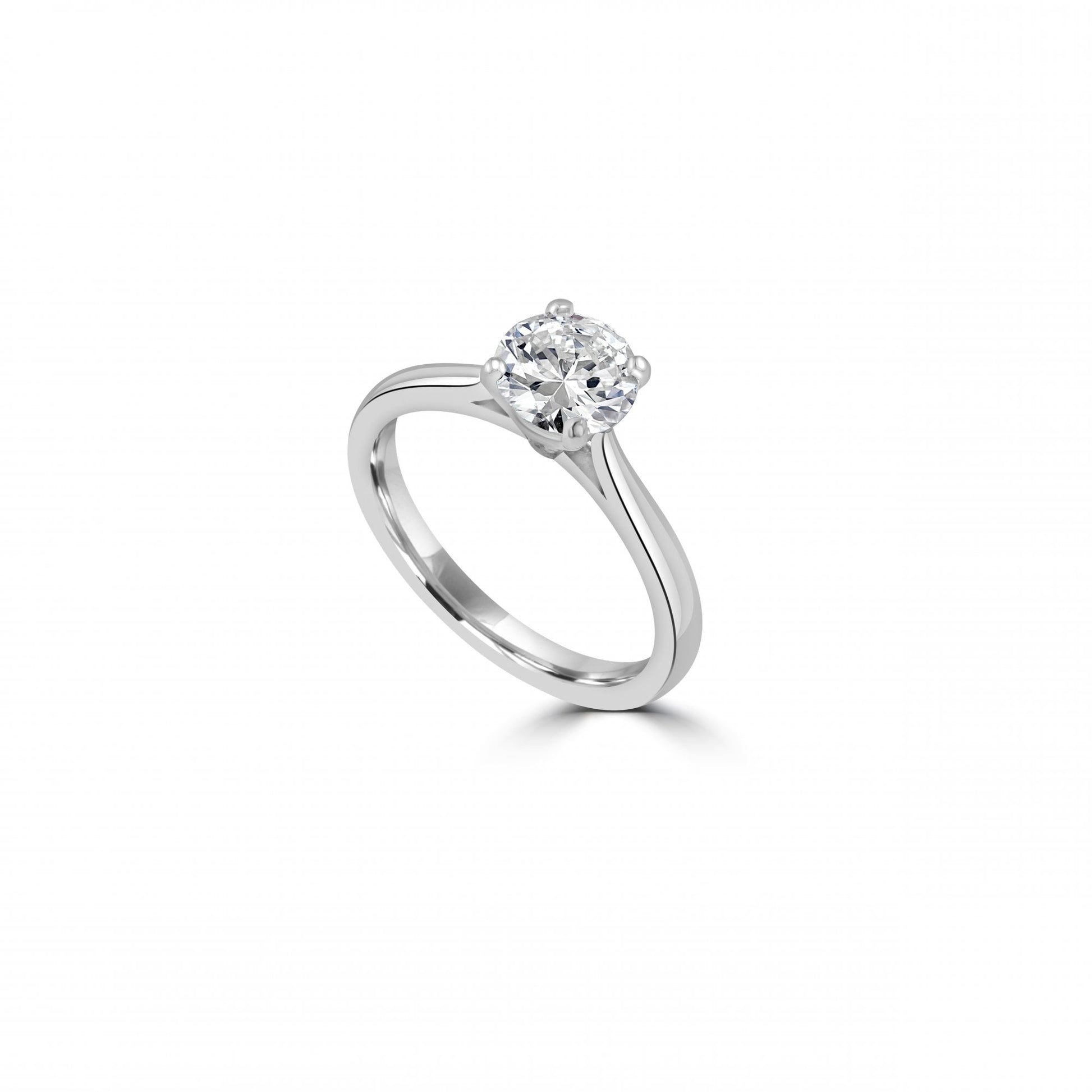 Platinum Round Brilliant Cut Diamond (Total 1.16ct) Engagement Ring