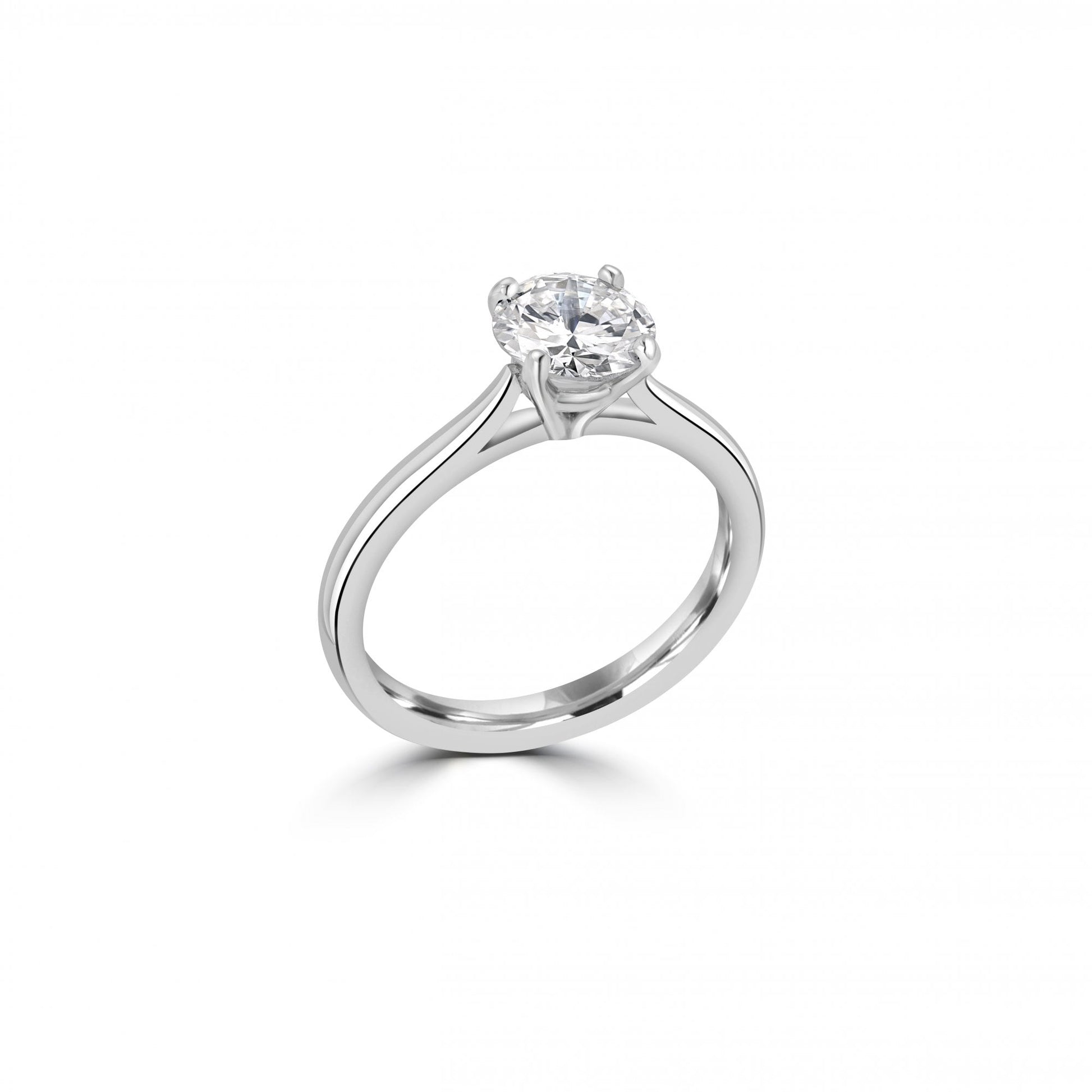 Platinum Round Brilliant Cut Diamond (Total 1.16ct) Engagement Ring