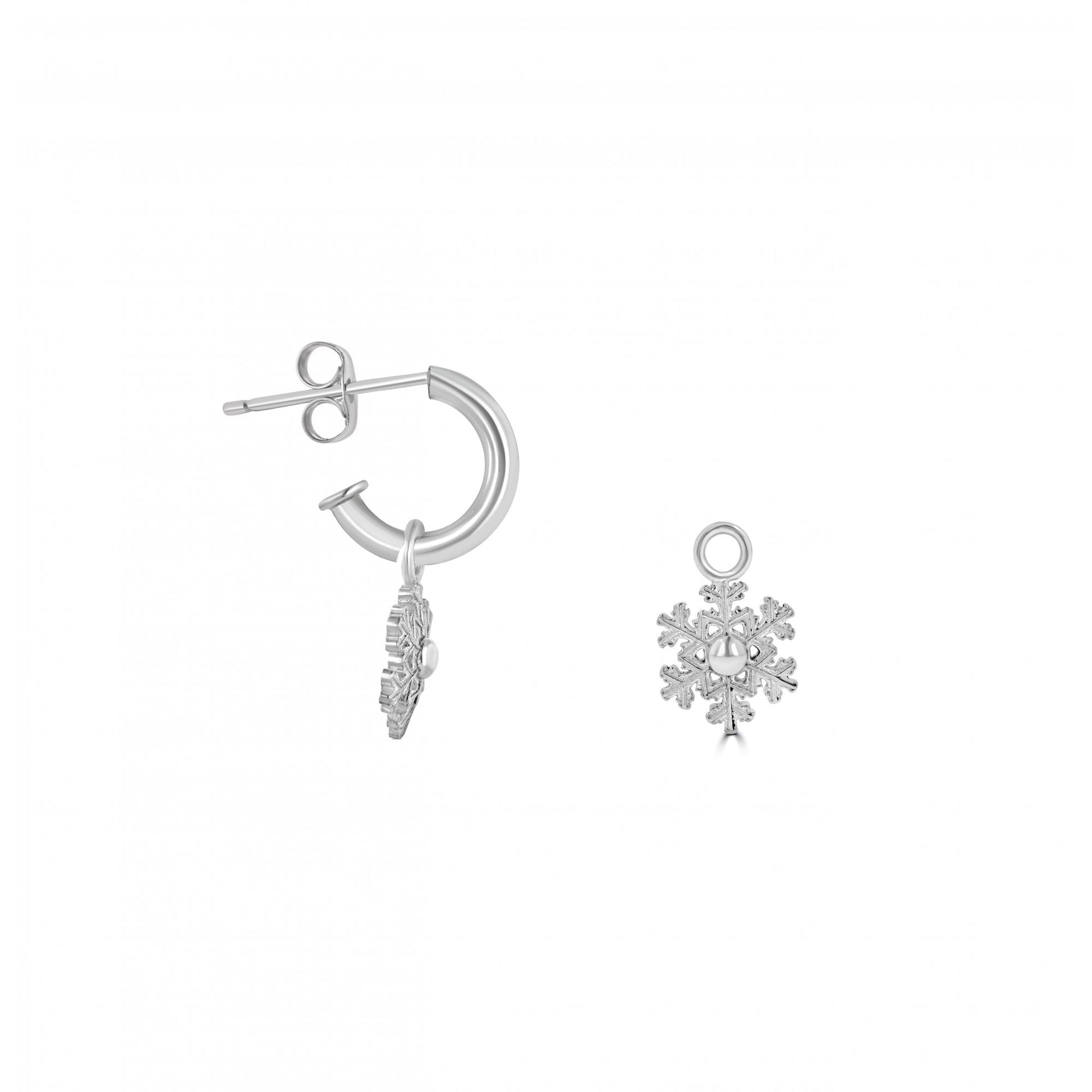 Sterling Silver Snowflake Charms (For Hoop Earrings Sold Separately)