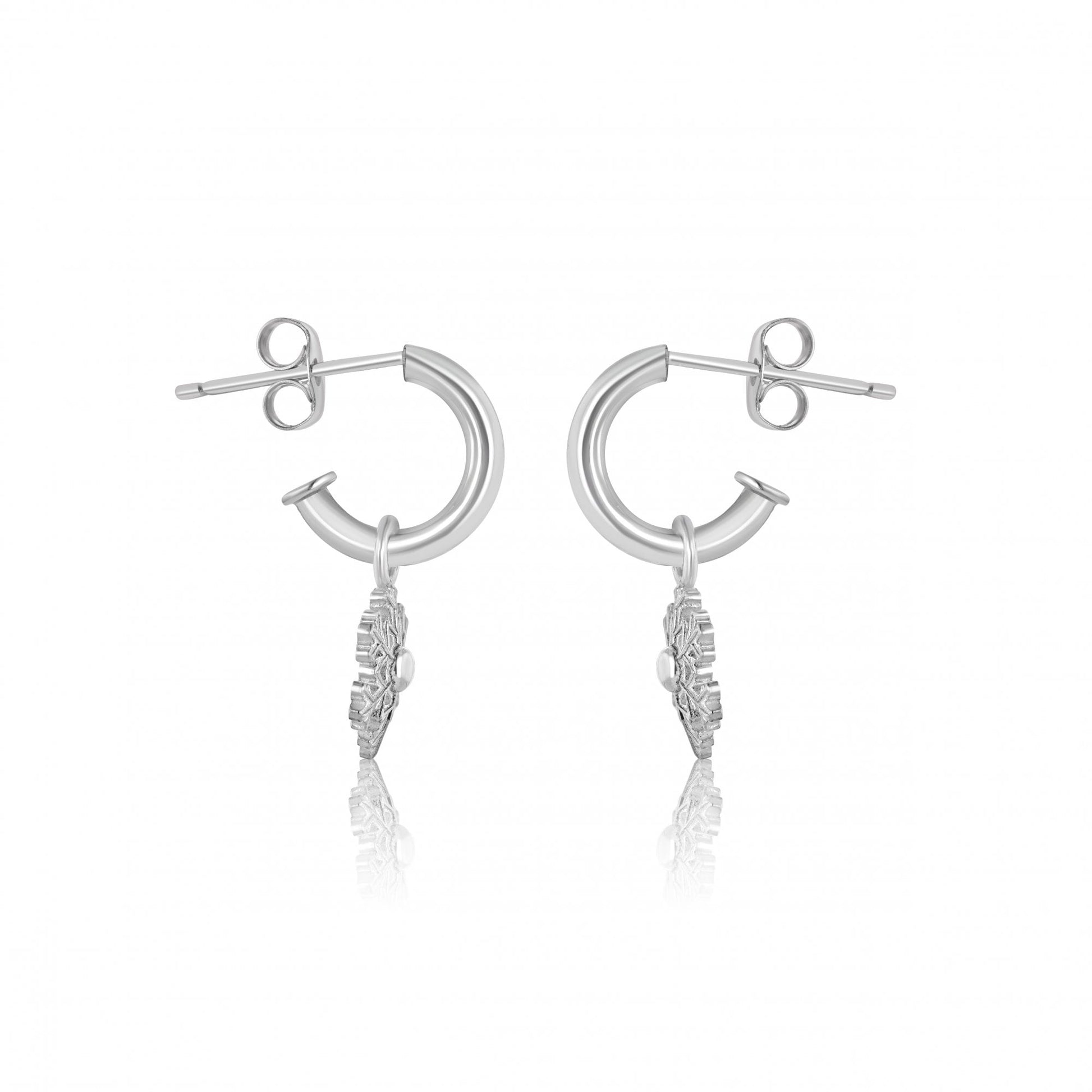 Sterling Silver Snowflake Charms (For Hoop Earrings Sold Separately)