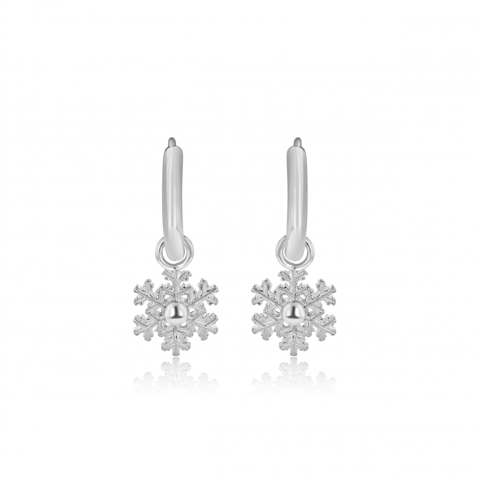 Sterling Silver Snowflake Charms (For Hoop Earrings Sold Separately)