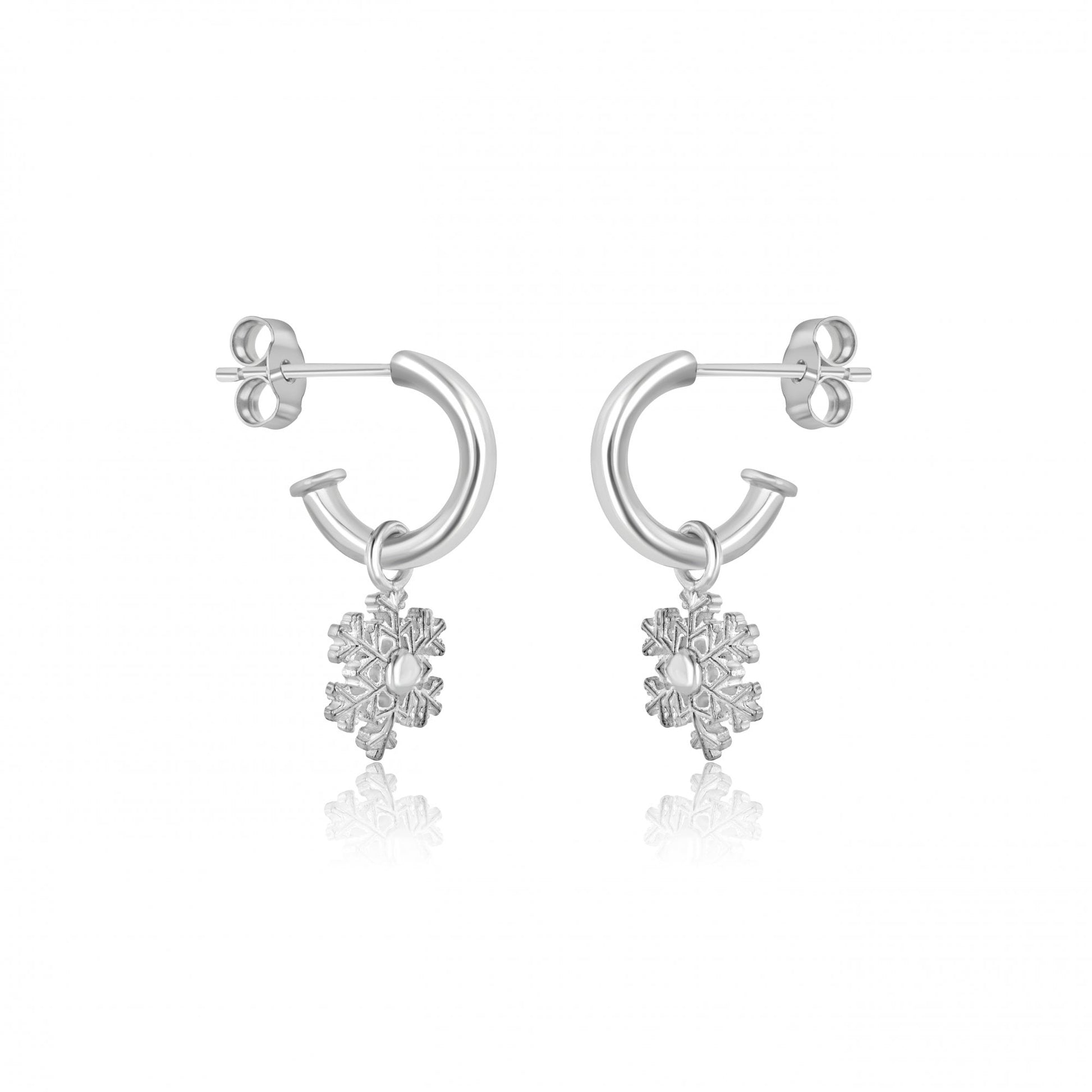 Sterling Silver Snowflake Charms (For Hoop Earrings Sold Separately)