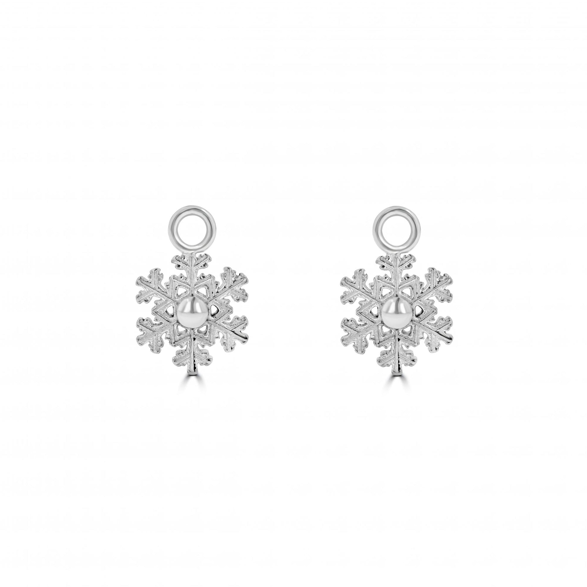 Sterling Silver Snowflake Charms (For Hoop Earrings Sold Separately)