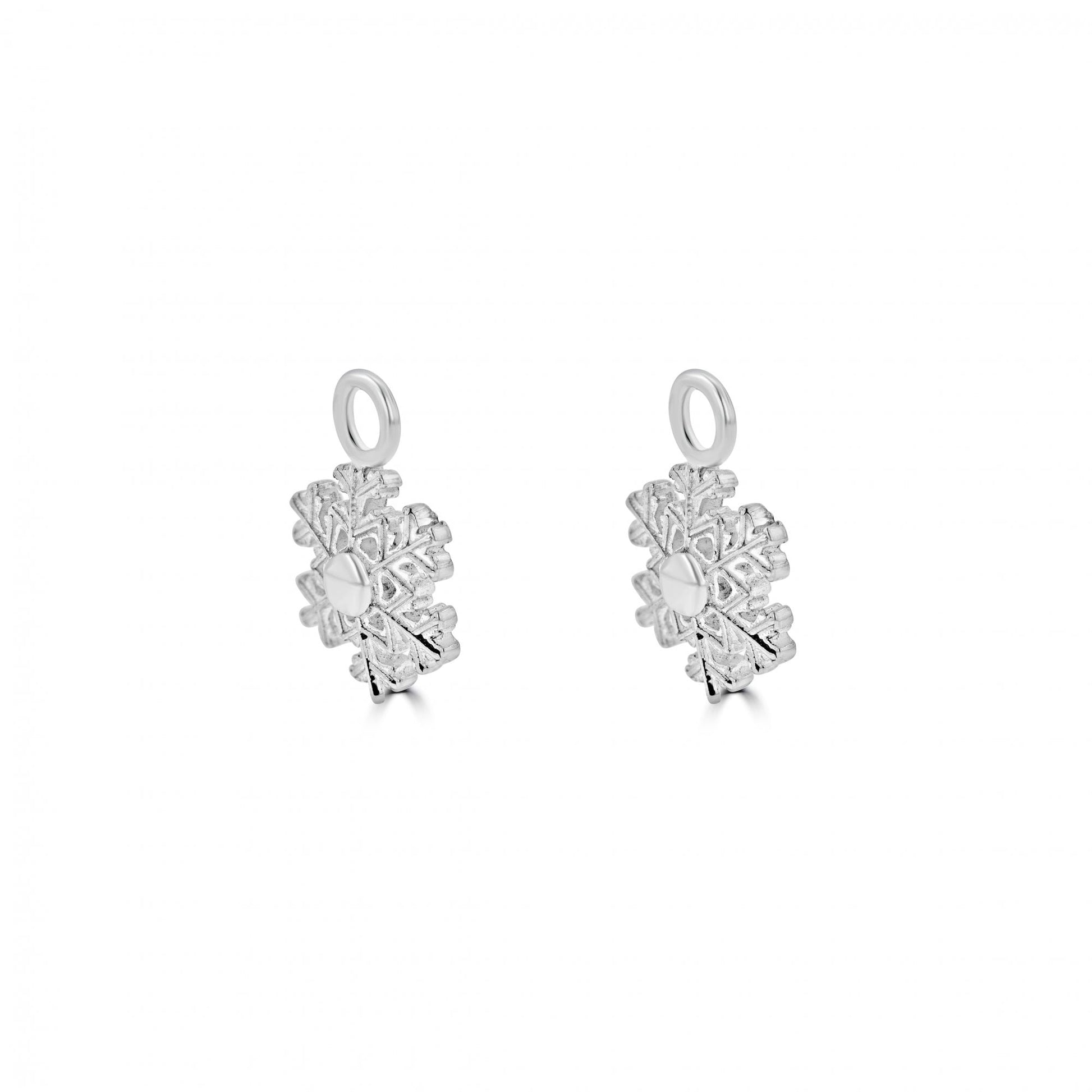 Sterling Silver Snowflake Charms (For Hoop Earrings Sold Separately)