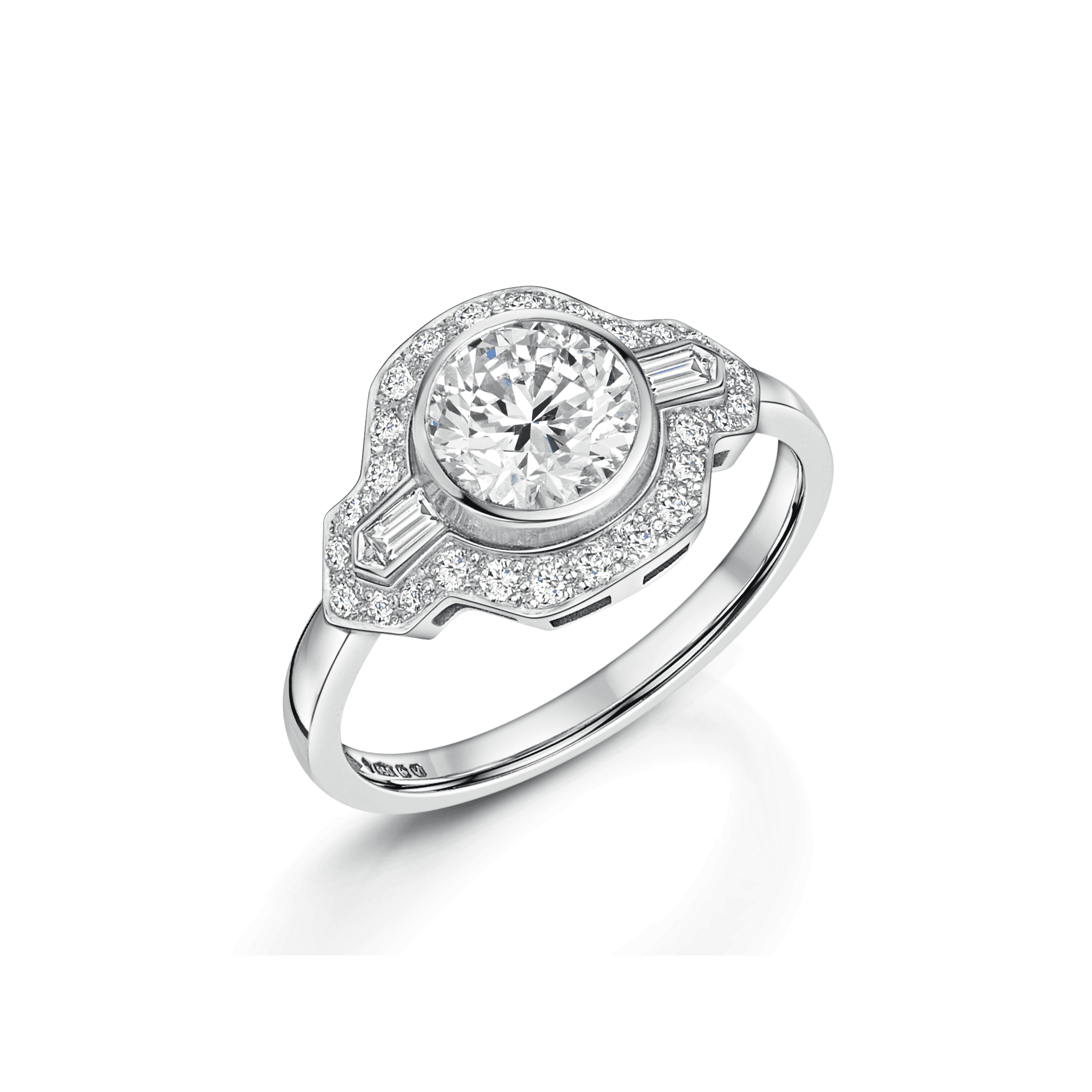 1.03ct Diamond Deco Inspired Ring
