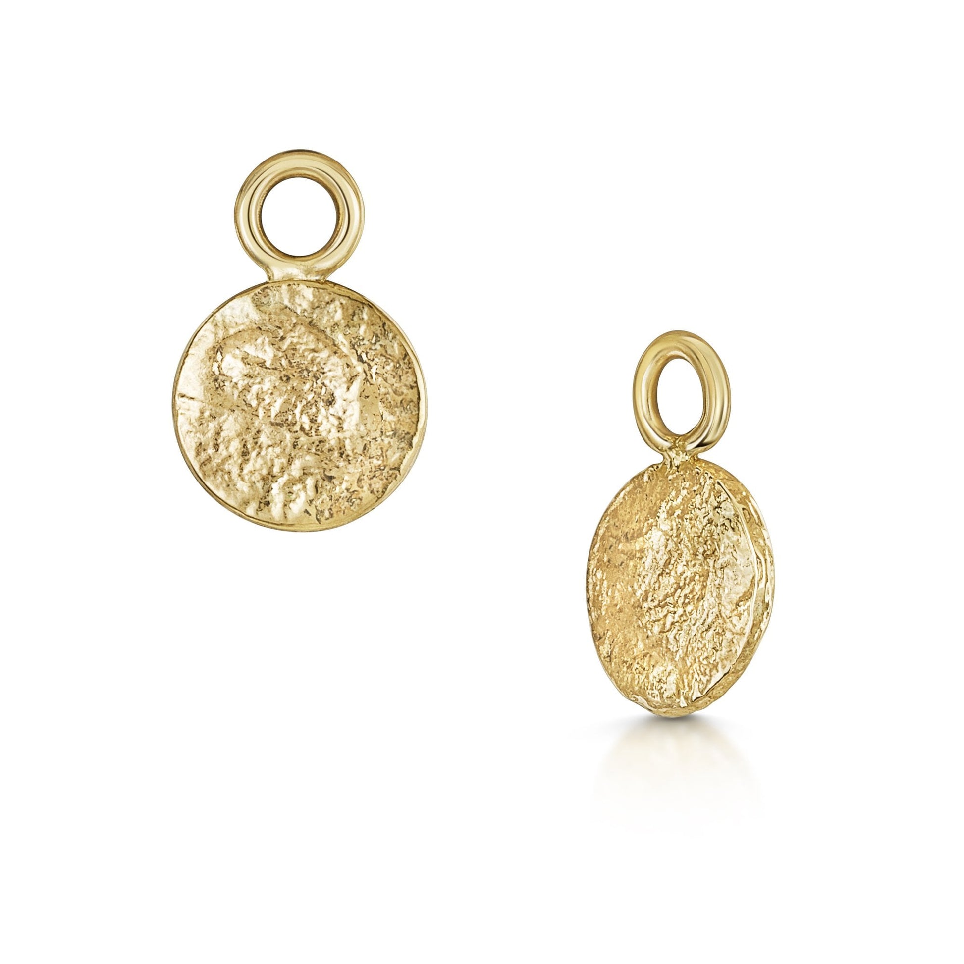 9ct Yellow Gold 'Lunar' Disc Charms (For Hoop Earrings Sold Separately)