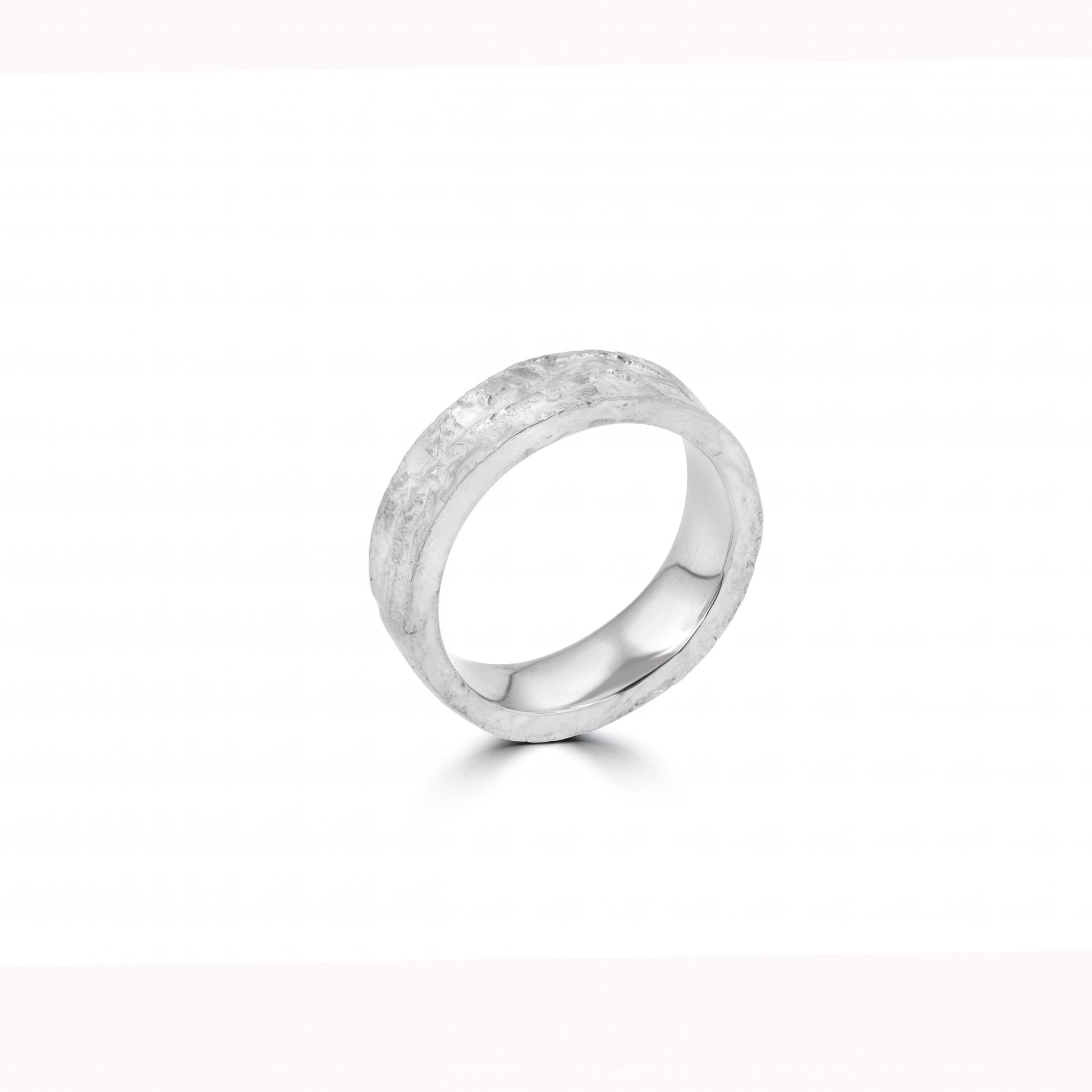 Silver 5mm Reticulated Finish 'Lunar' Ring
