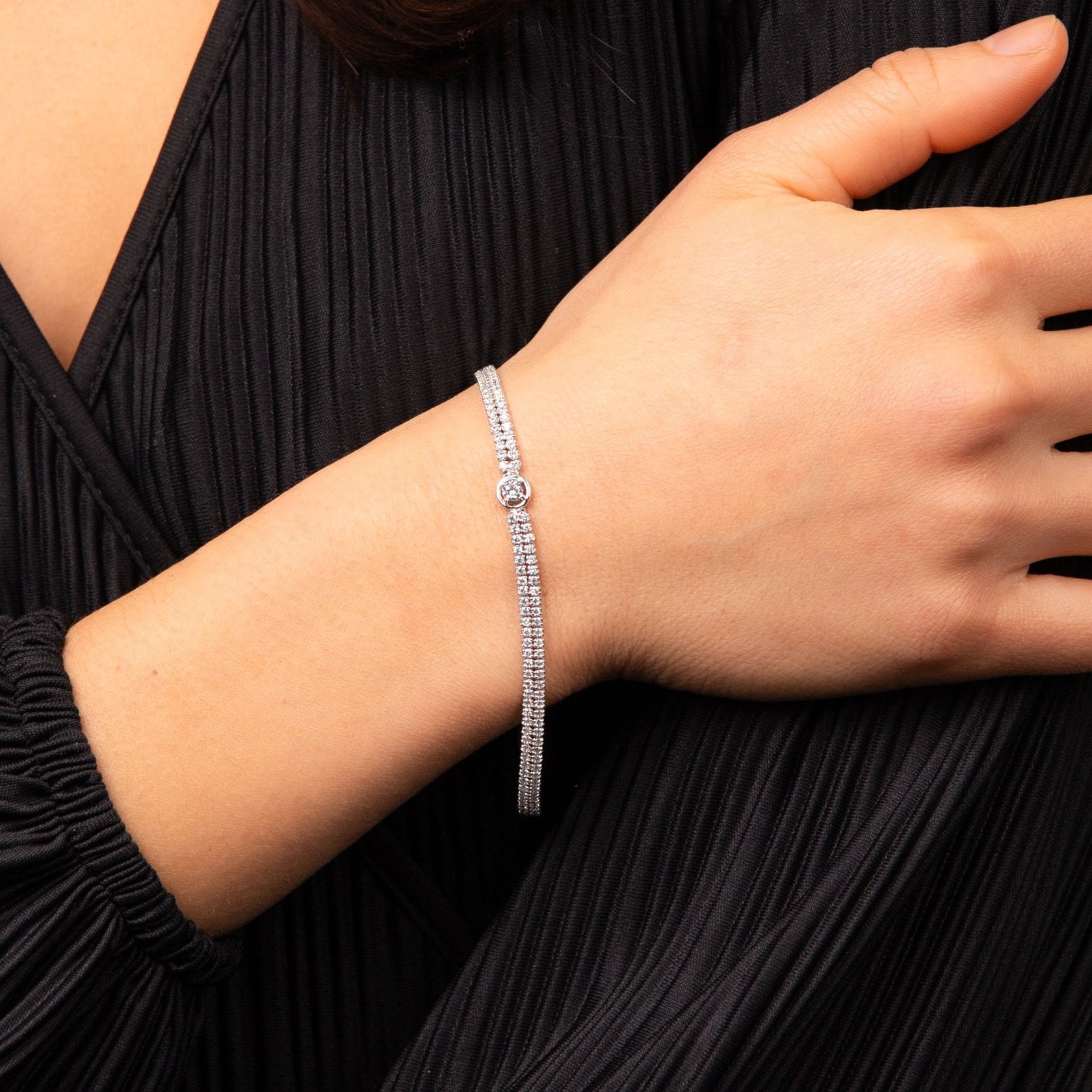 Diamonfire Double Row Fine Tennis Bracelet