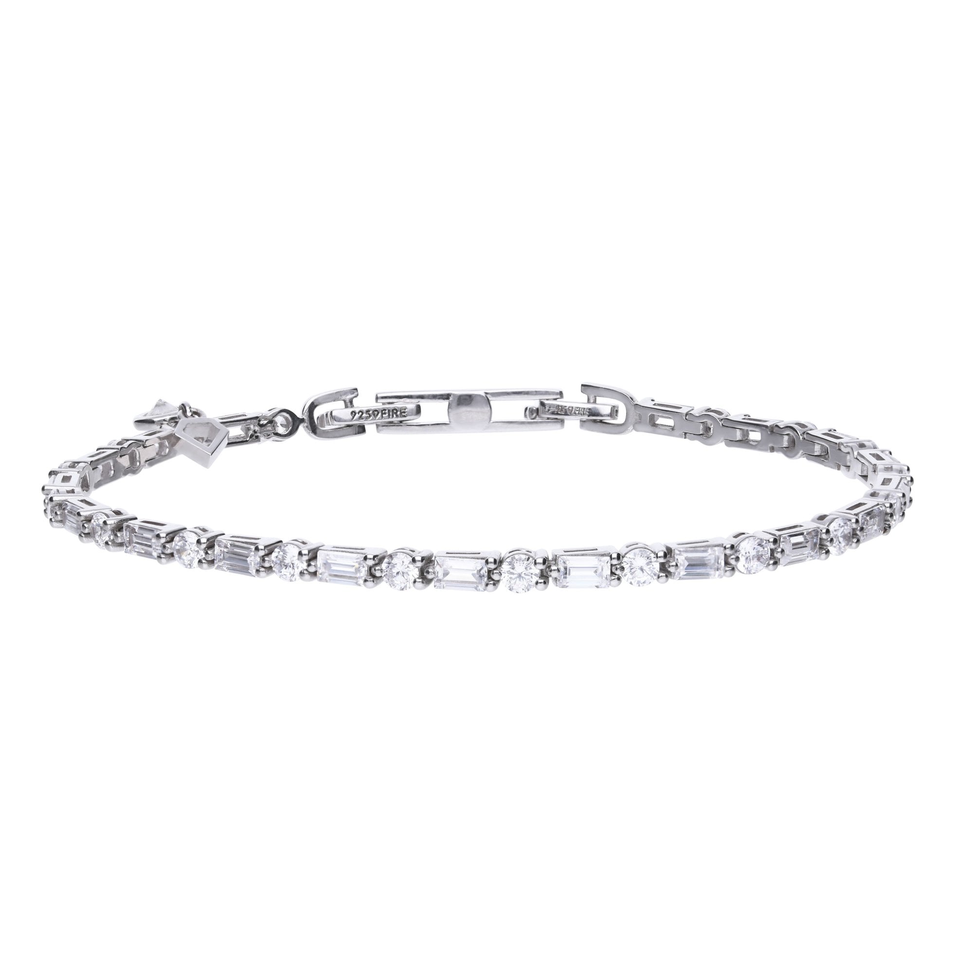 Diamonfire Baguette and Round Zirconia Bracelet