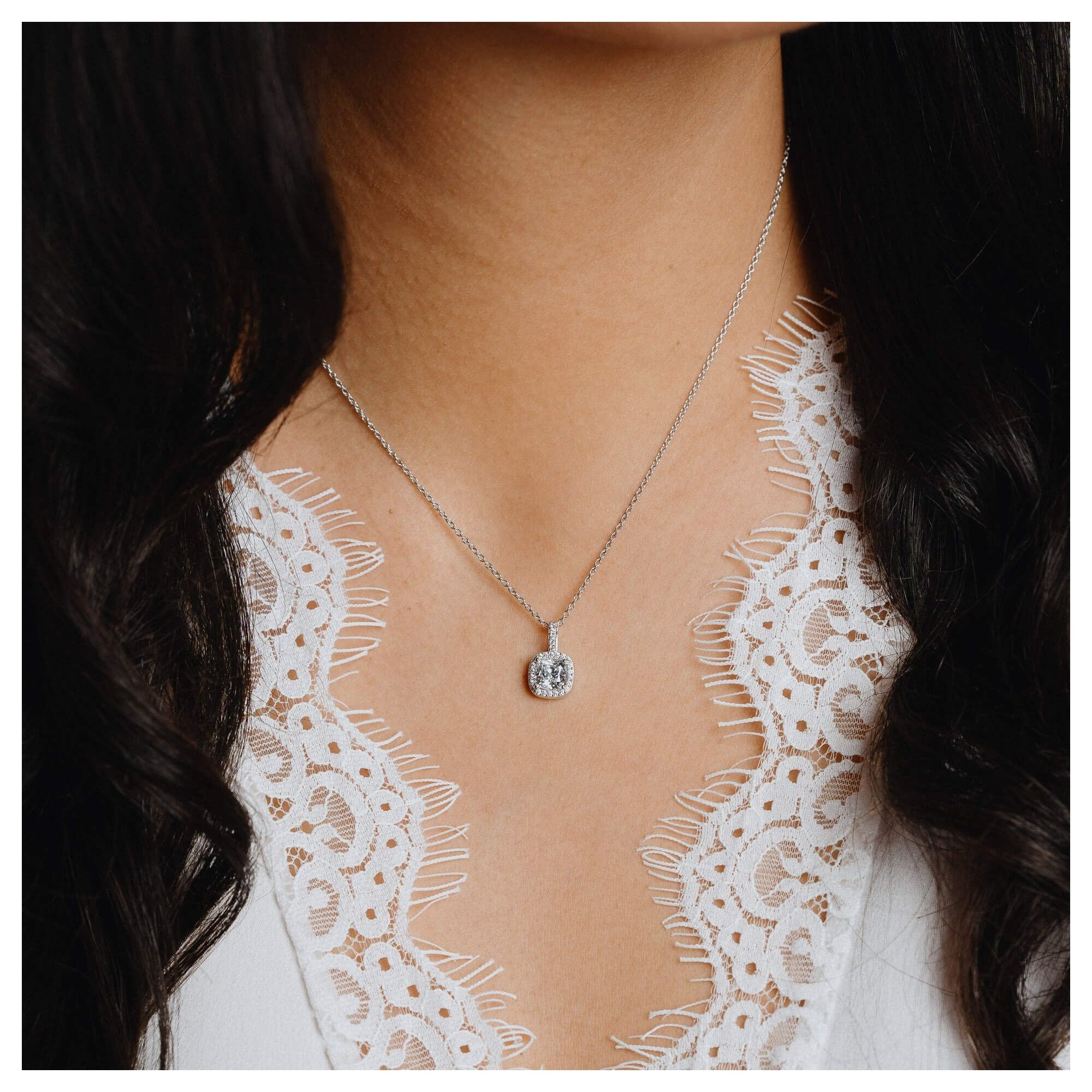 Diamonfire Square Pave Set Pendant