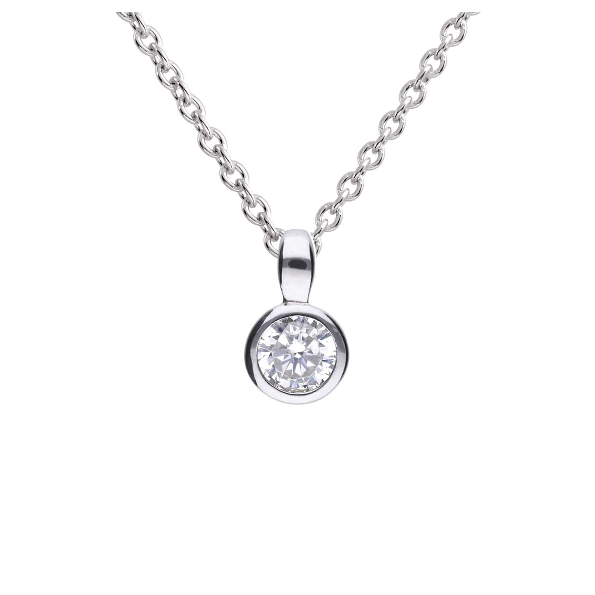 Diamonfire Rubover Set Pendant & Chain 0.50ct
