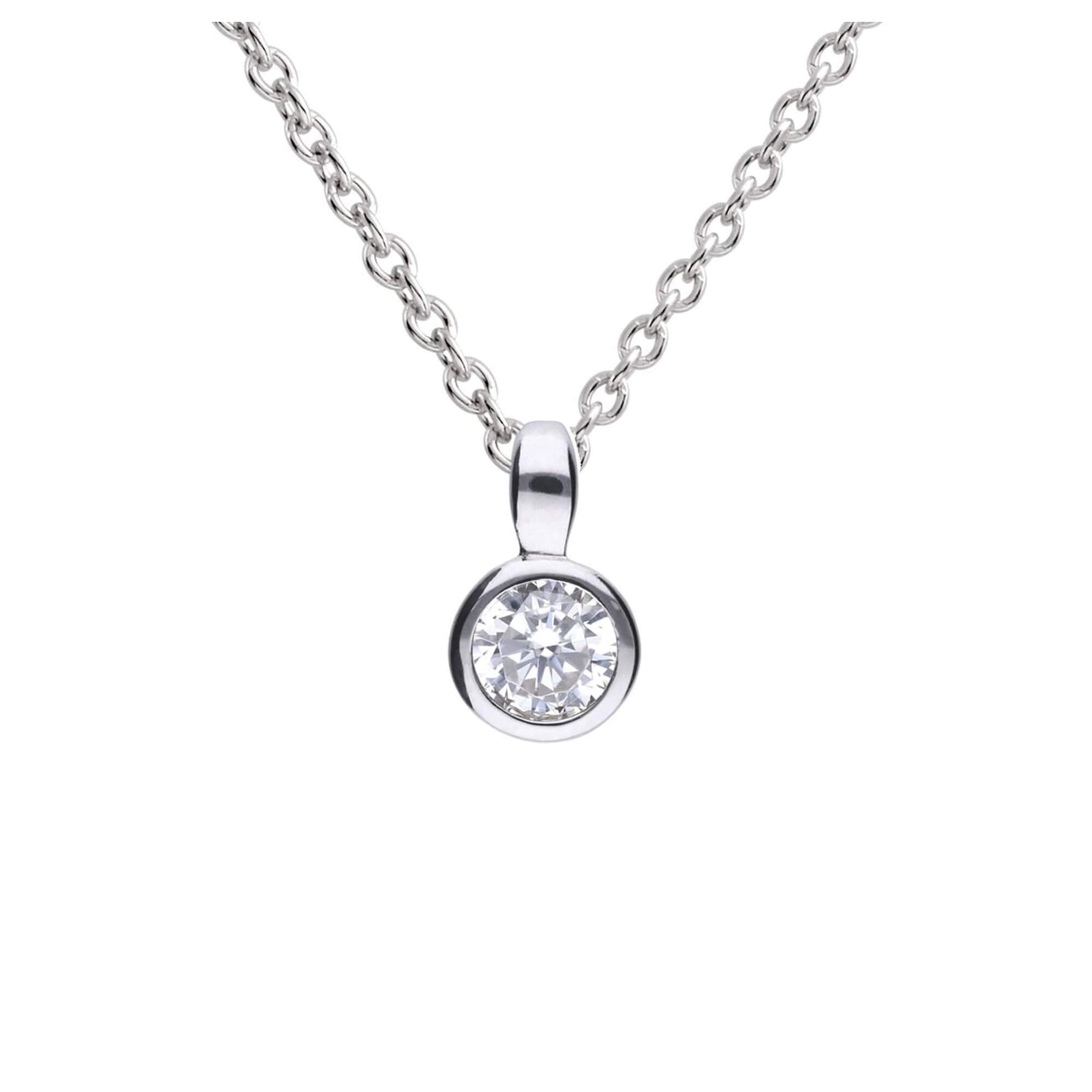 Diamonfire Rubover Set Pendant & Chain 0.50ct