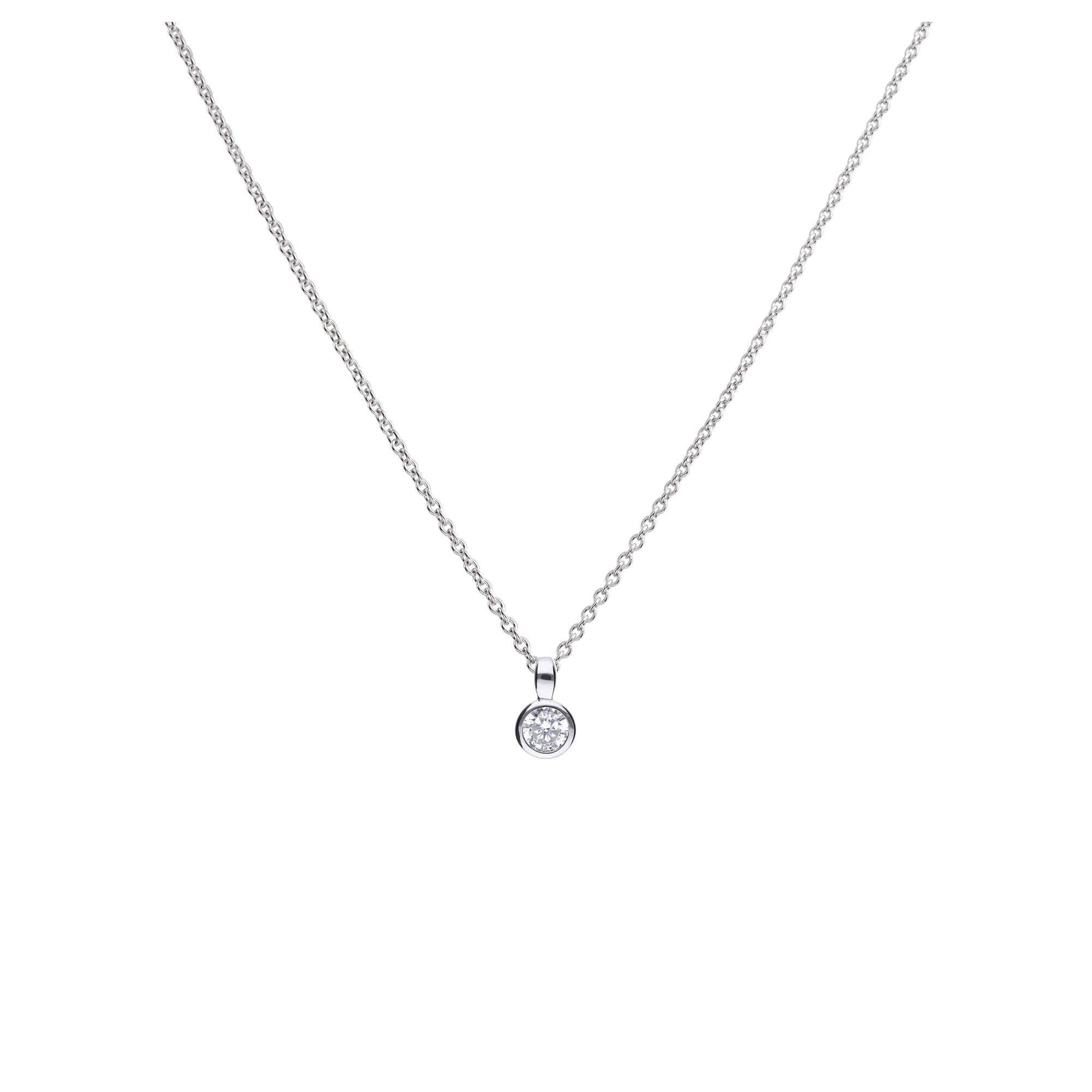 Diamonfire Rubover Set Pendant & Chain 0.50ct