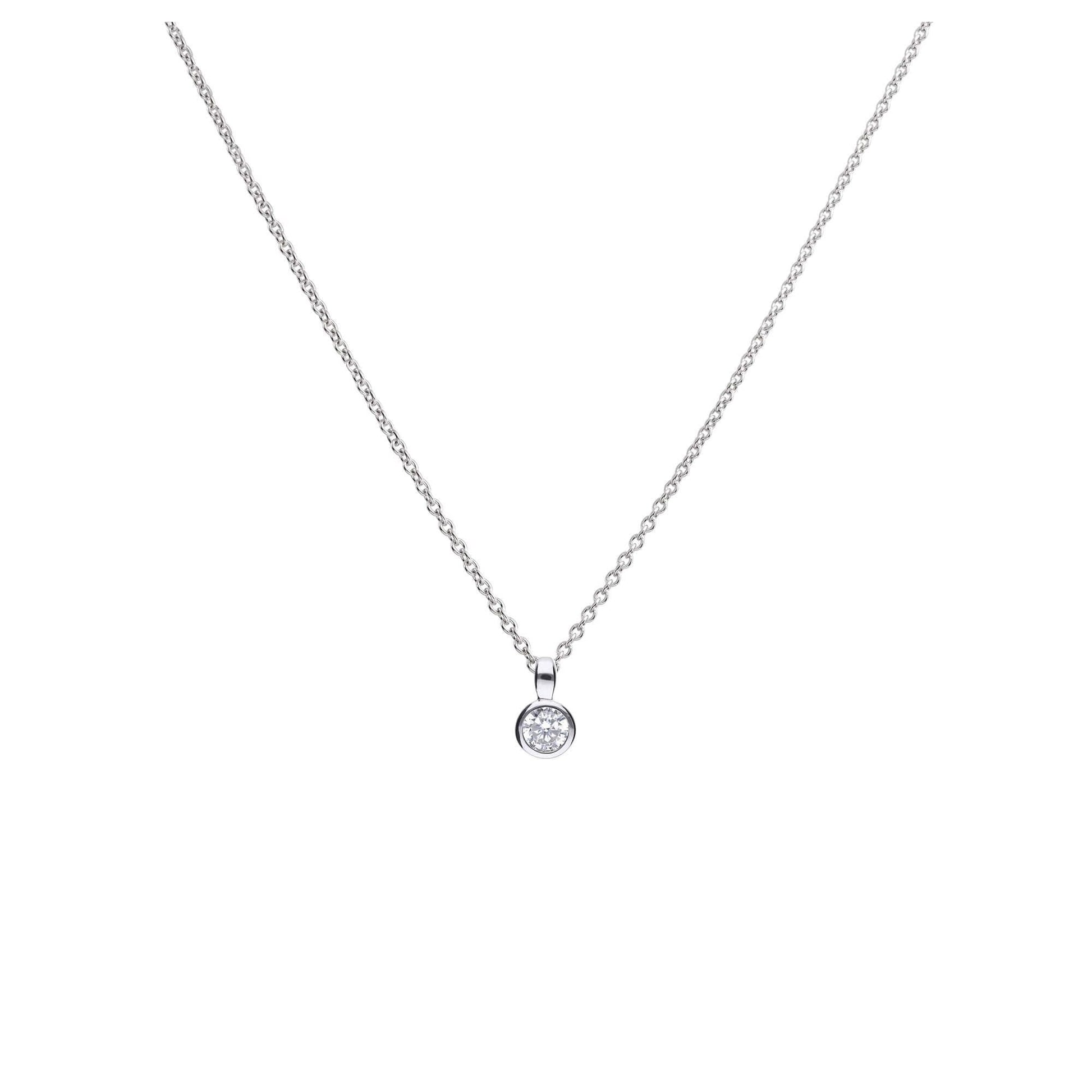 Diamonfire Rubover Set Pendant & Chain 0.50ct