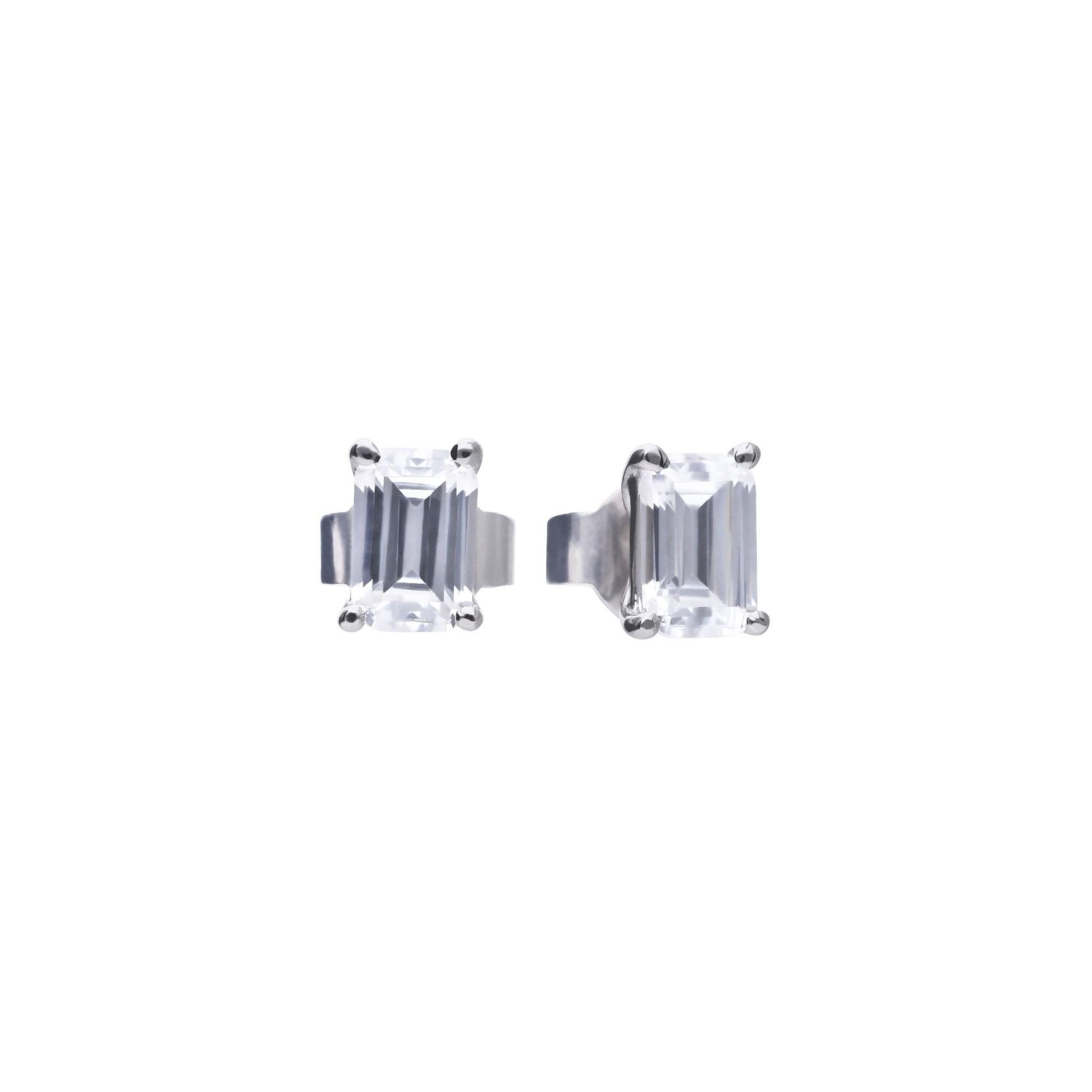 Diamonfire Emerald Cut Zirconia Stud Earrings