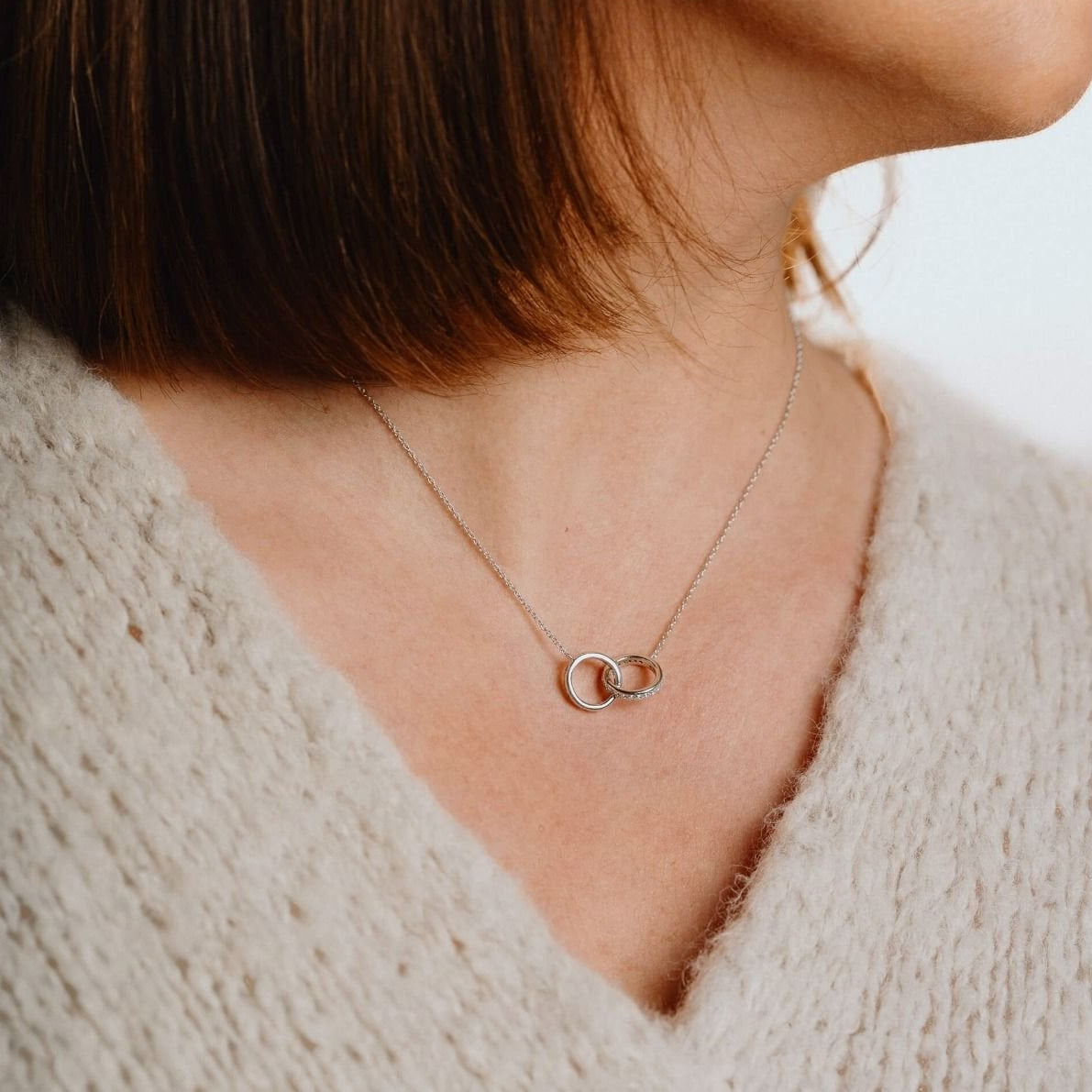 Diamonfire Interlocking Rings Necklace