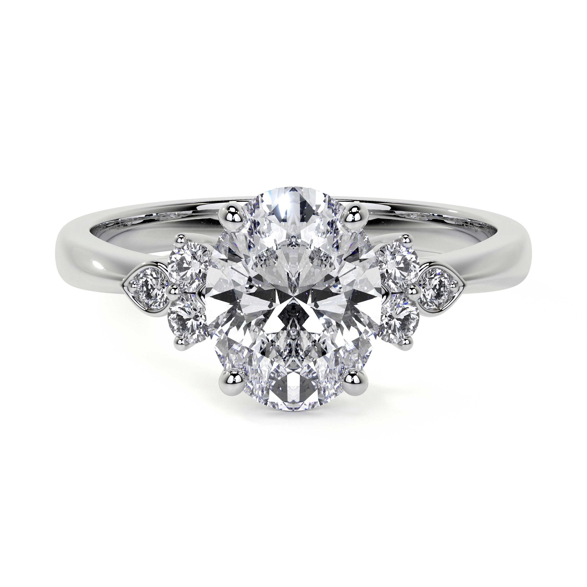 Platinum 1.50ct Oval Lab Grown Diamond 'Mae' Engagement Ring