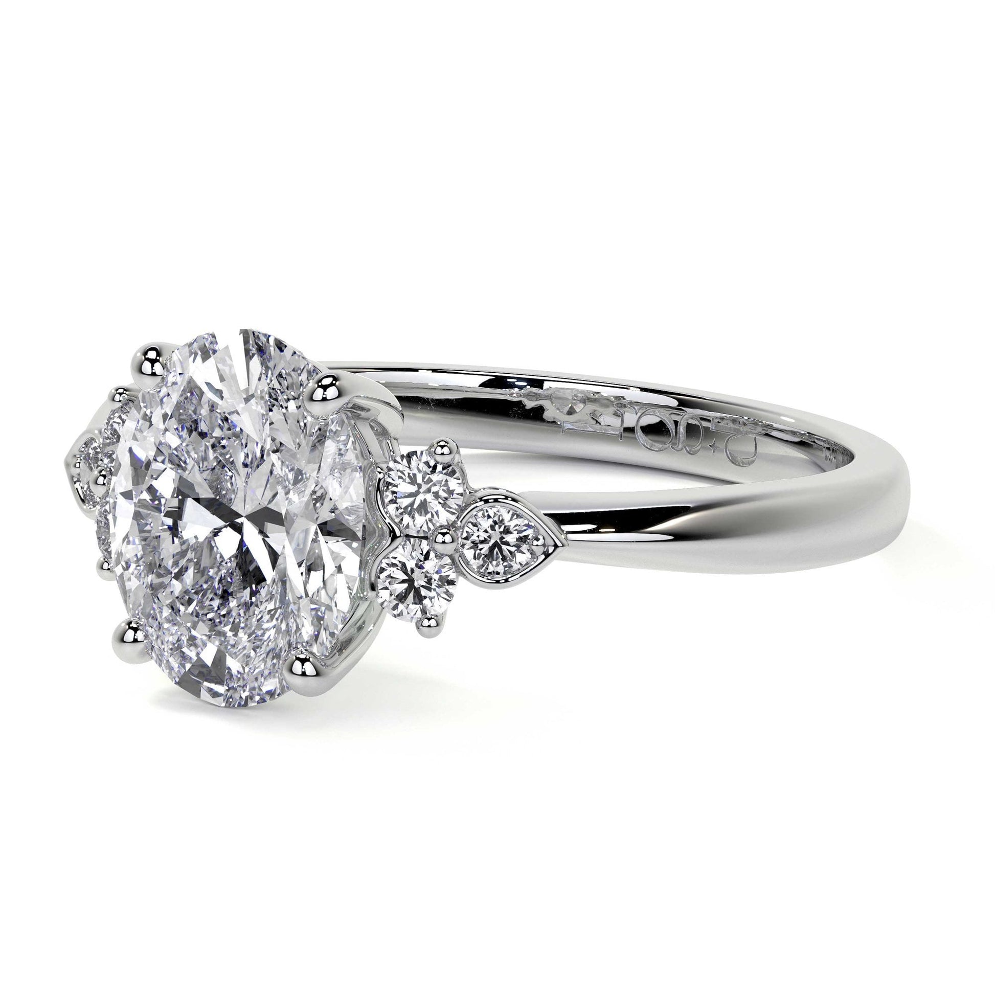 Platinum 1.50ct Oval Lab Grown Diamond 'Mae' Engagement Ring